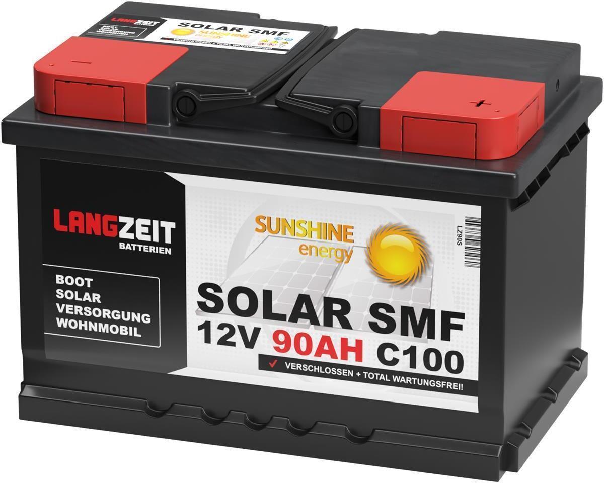 LANGZEIT Batterien Langzeit Solarbatterie SMF 90Ah 12V LZ90S