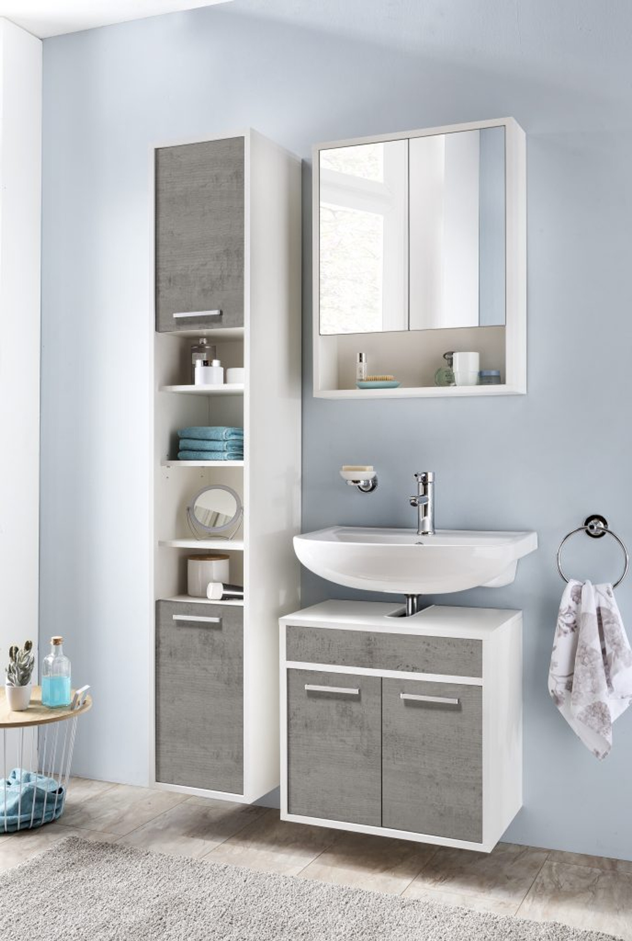 Hometrend A&K 10.000 Home Collection Badezimmer-Set Sunset 3-teilig Betonoptik bad_sunset_beton