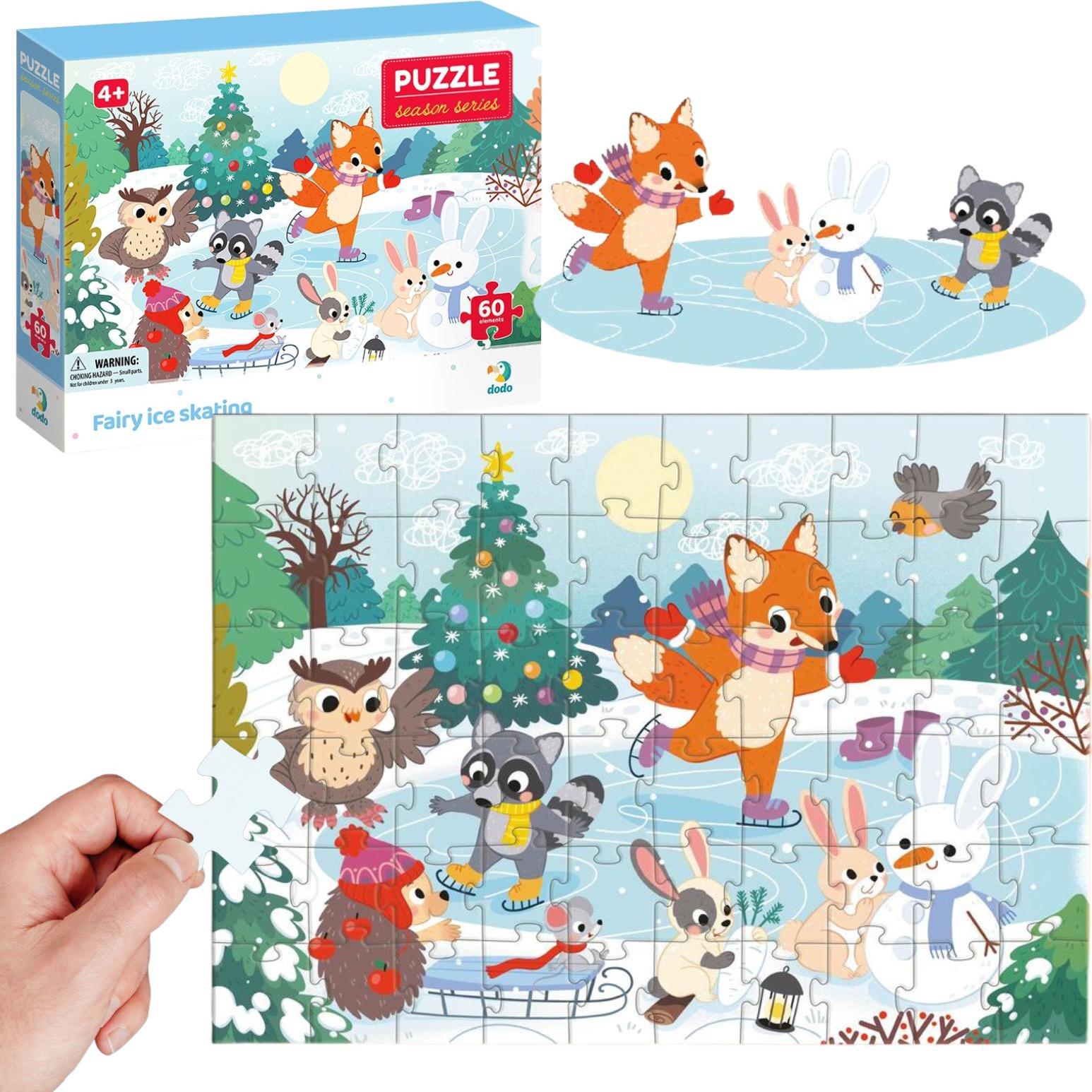 DODO Puzzle Jahreszeiten: die Magie des Winters Eislaufen 60 Teile