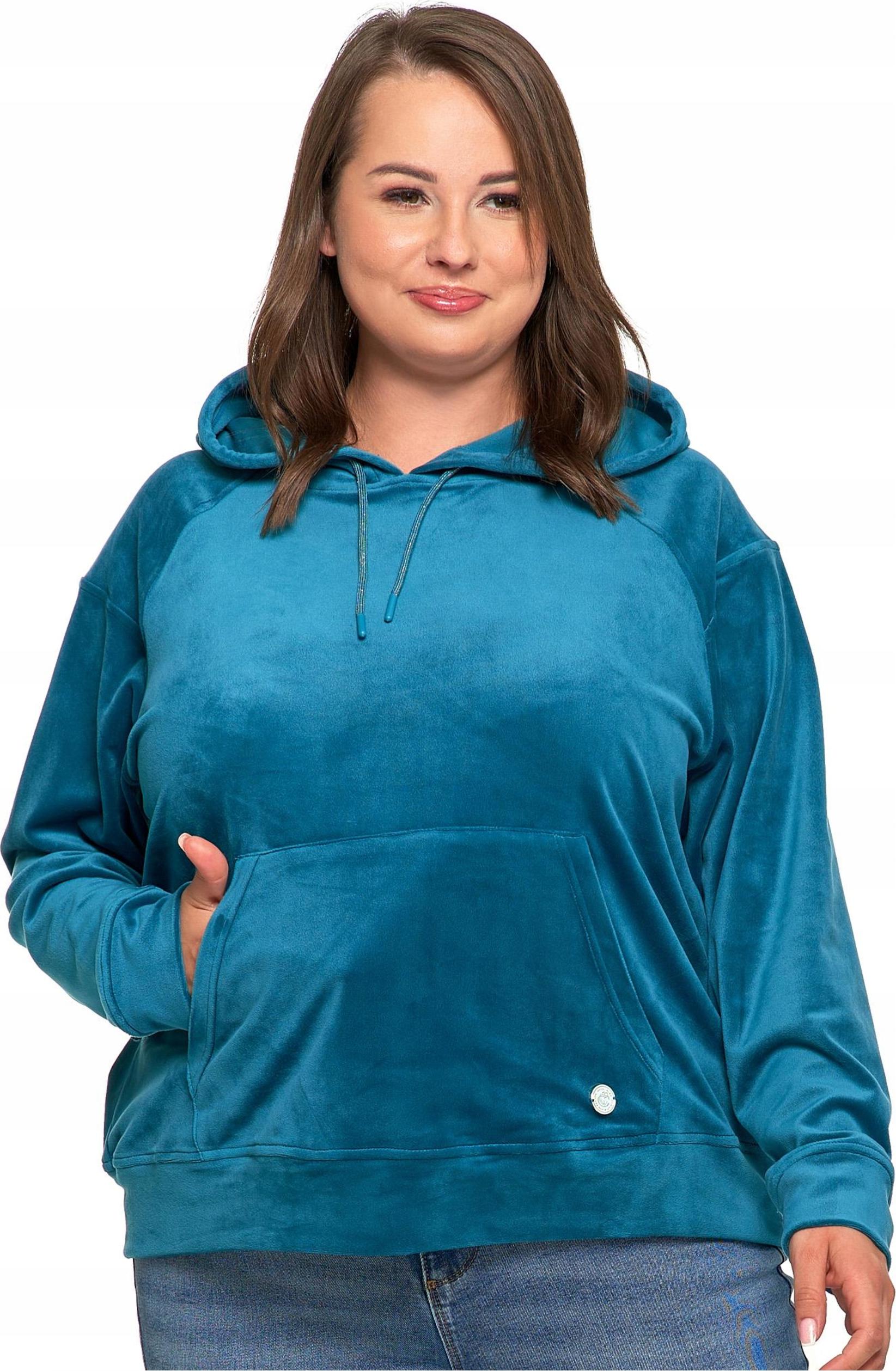 Damen Sweatshirt mit Kapuze Overhead Velours Bequem MORAJ M