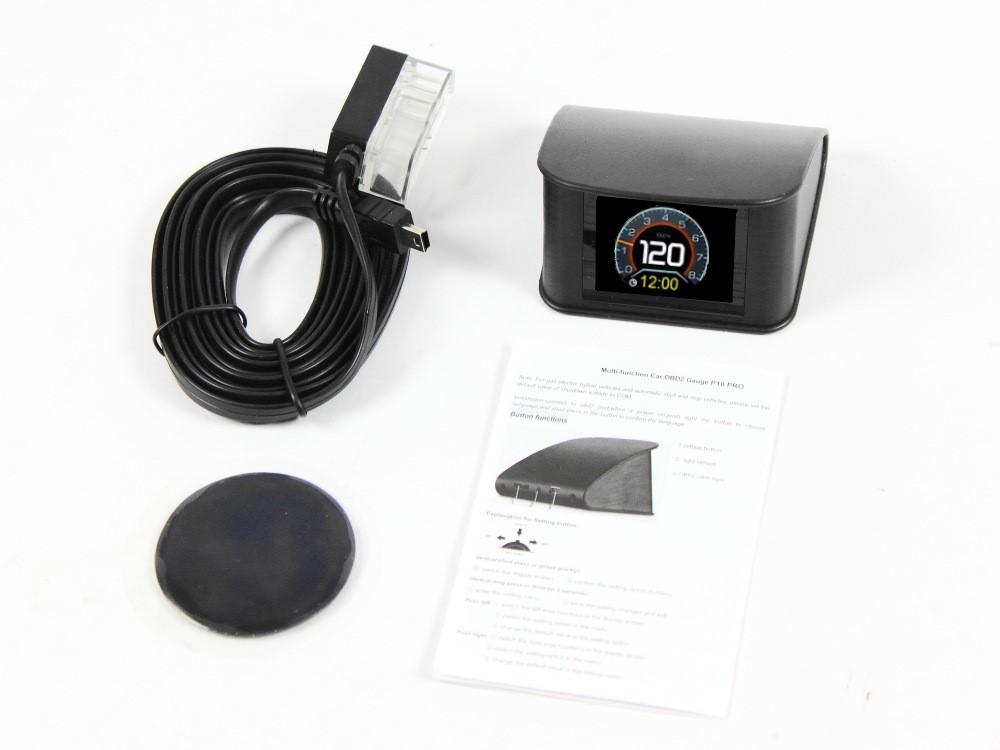 X-Parts OBD2 HUD Head Up Display Bordcomputer Tachometer RPM Boost Temp Alarm DTC Scan 1013122