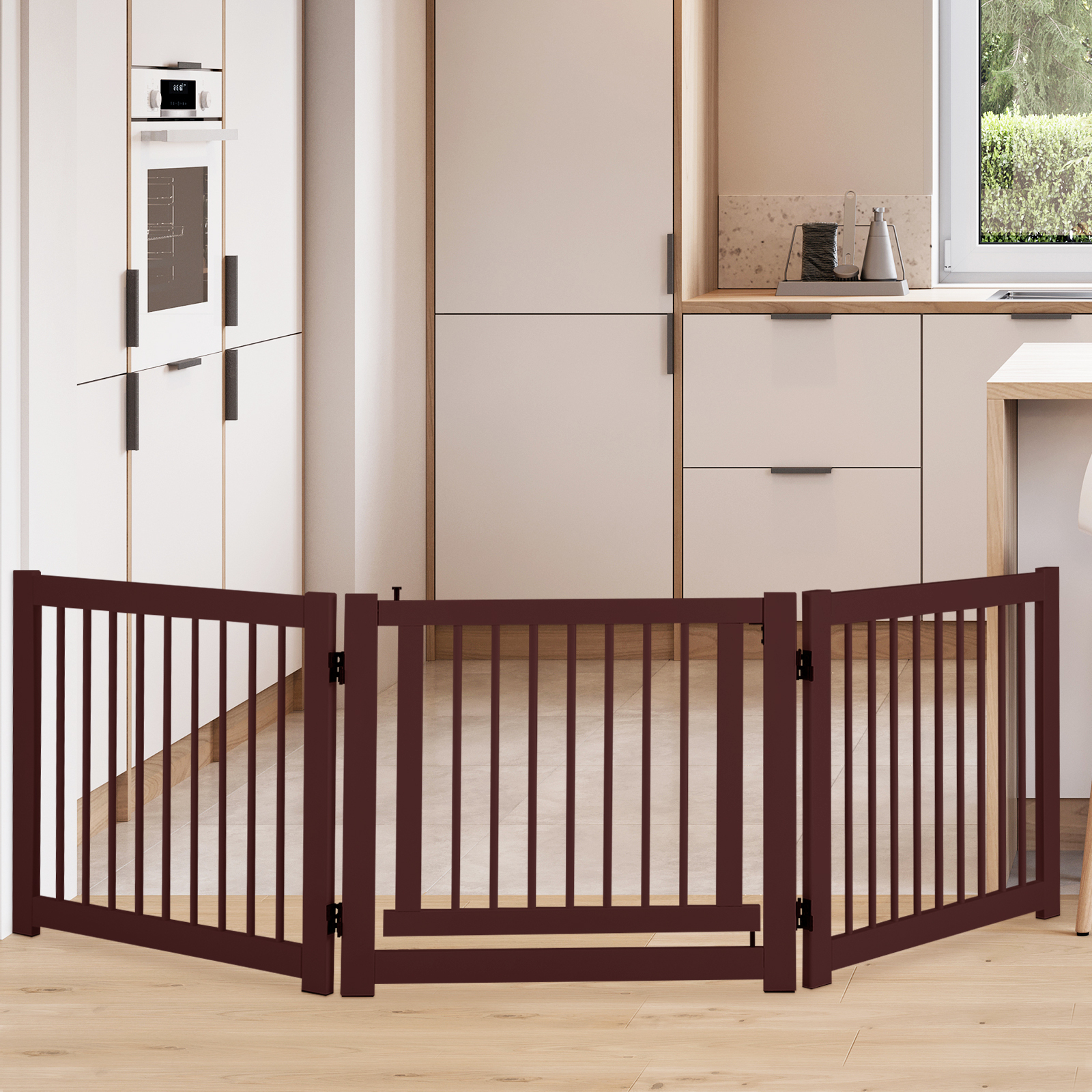 COSTWAY Schutzgitter Treppengitter Absperrgitter Hundeschutzgitter Tuerschutzgitter 3 Stücke PS6472