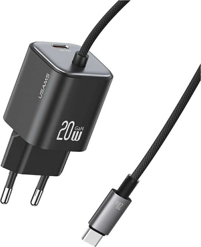 Usams Jc Series Cc261 20W Gan Mini Fast Charger 2Xusb-C Black