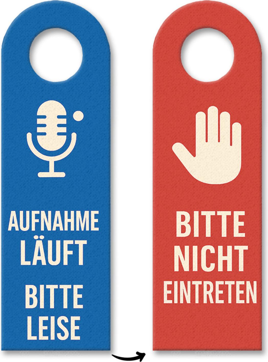 speecheese Aufnahme läuft bitte nicht eintreten Mikrofon Türhänger 3er Set 1026847