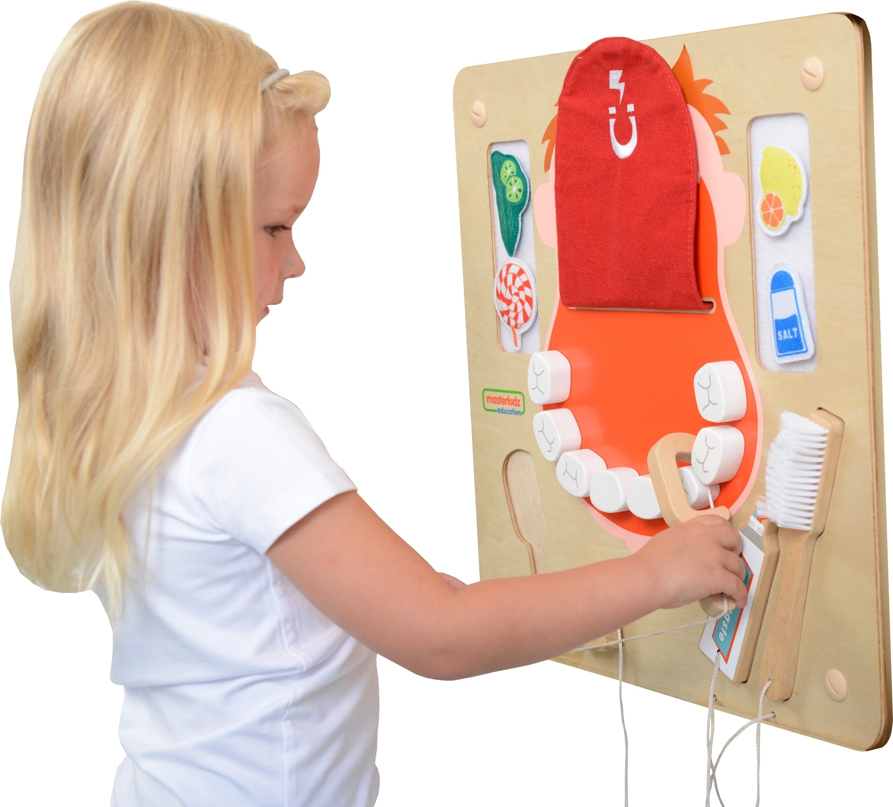 Montessori-Bildungsbrett aus Holz Masterkidz Mundhygiene