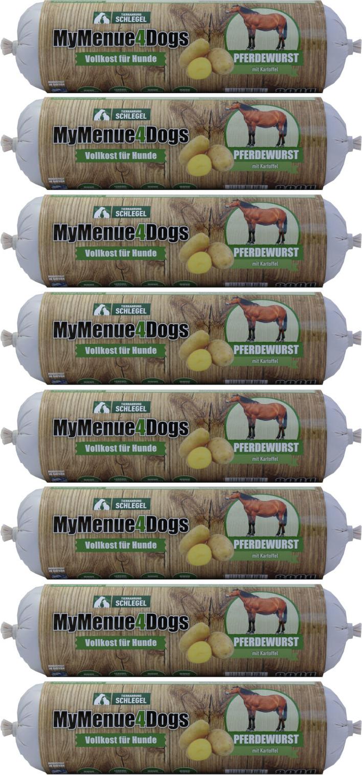 Tiernahrung Schlegel MyMenue4Dogs Hundefutter Pferdewurst - 8x 800g H10030x8