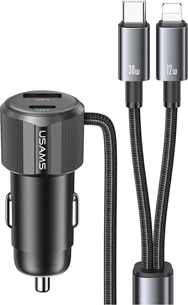 Usams Yt-Series Cc287 66W nabíjačka do auta 1Xusb-A 1Xusb-C + 2In1 Usb-C/Lightning start-up kábel