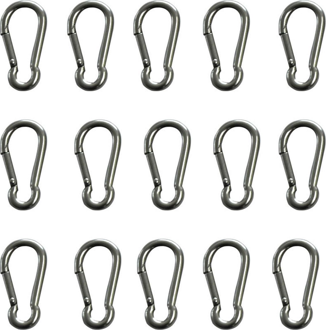 Motorgeräte Fischer GmbH Edelstahl V4A Schäkel, Spannschrauben, Karabinerhaken/ Karabinerhaken 4x40mm 15 Stück