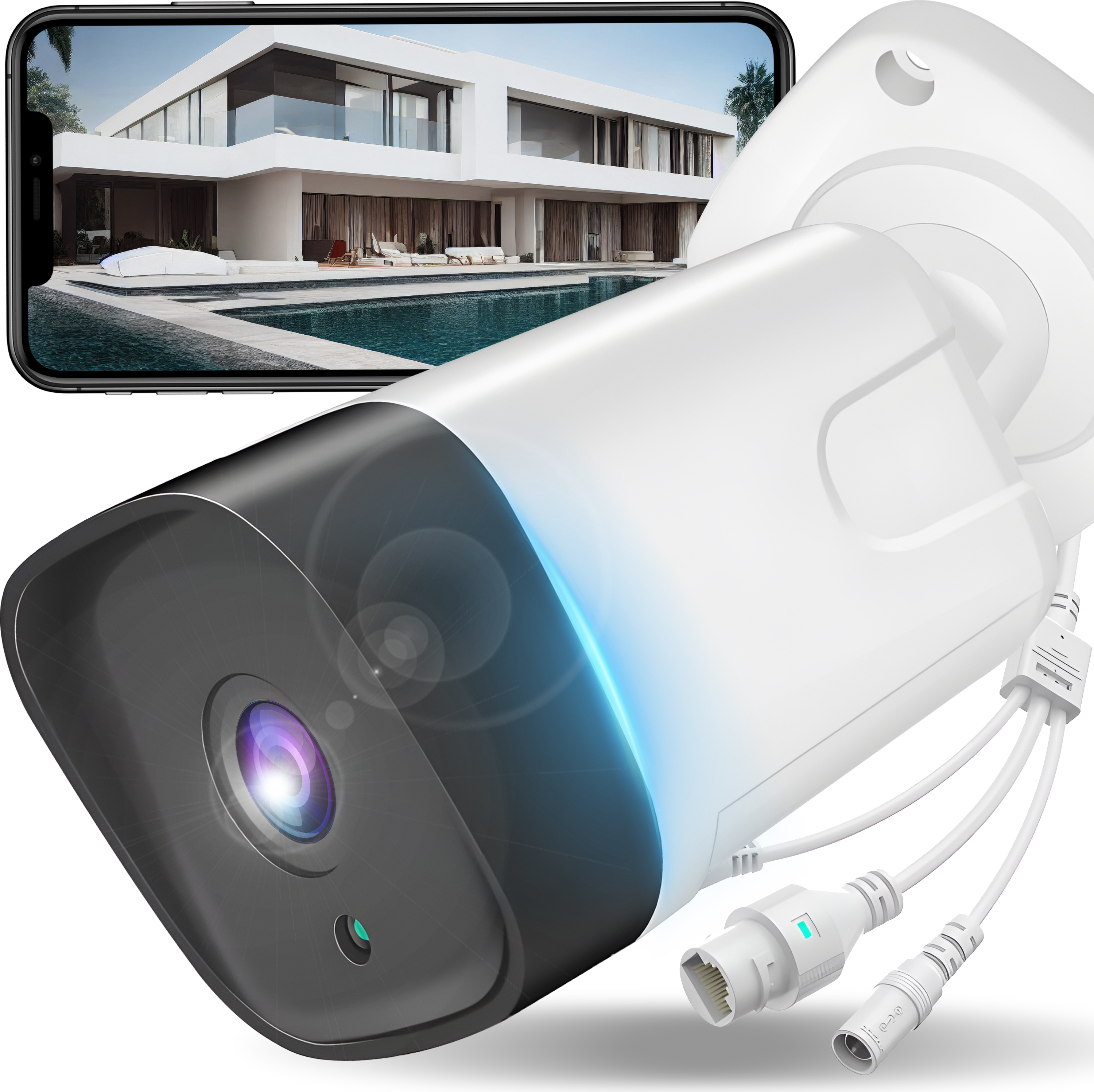Bezpečnostné kamera IP WiFi WLAN 1080p Full HD 2.4 GHz Bezdrôtová monitorovacia kamera 355°/90° Nočné detekciou pohybu Vonkajšia Micro SD IP66 Retoo