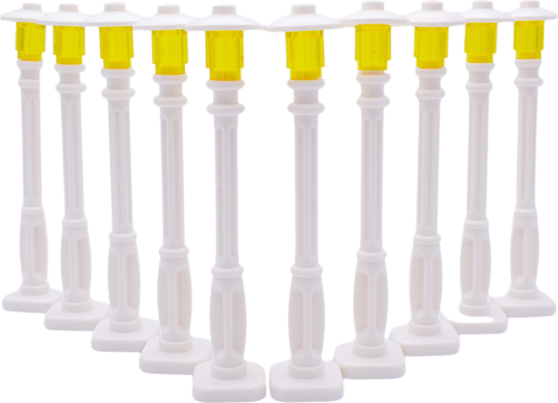 LEGO® City pouličné lampy biele so žltými lampami - NOVINKA! Množstvo 10x