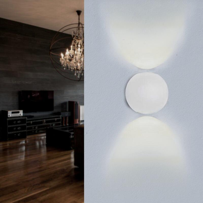 Silamp Weiße Design LED-Wandleuchte mit zwei Lichtkegeln IP54 6W - Warmweiß 2300K - 3500K 7493_WW