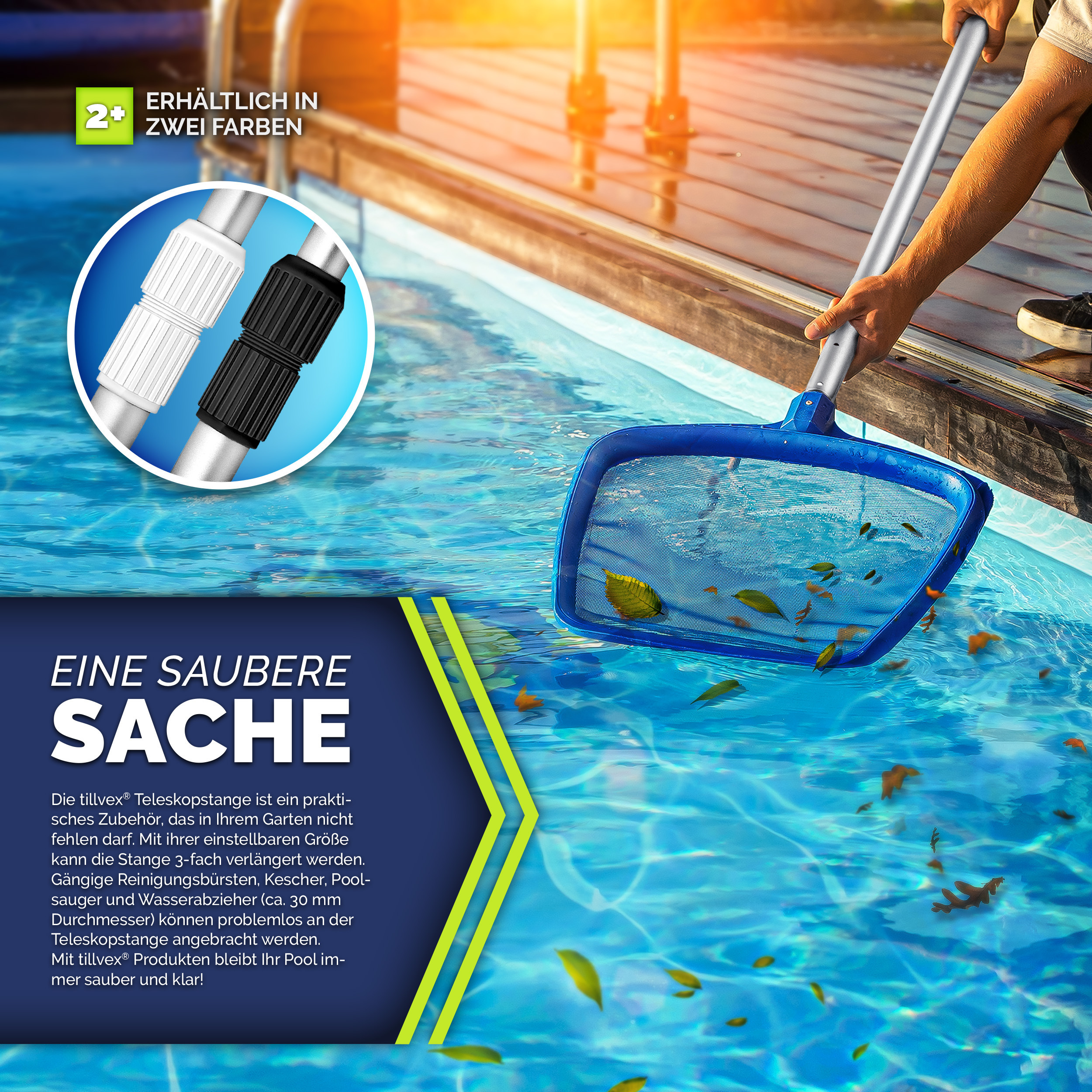 Akku Sauger 130cm Poolsauger Staubsauger - Pool Sauger Mit Bürste & 3 Spirale Poolsauger Für Den Pool