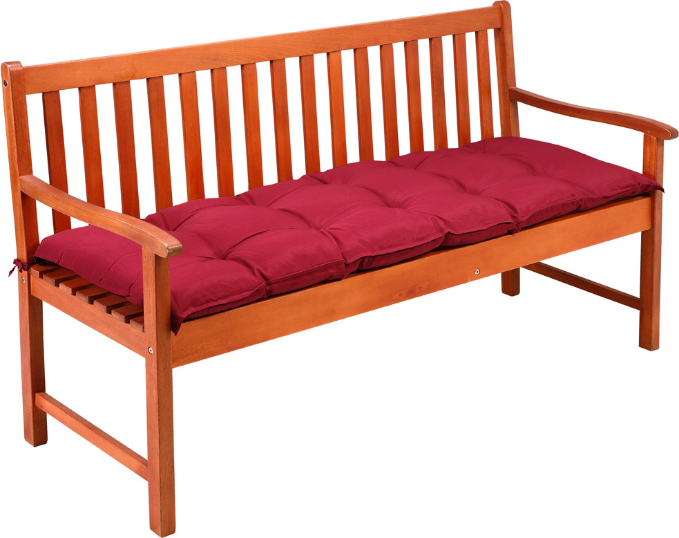 DETEX® Bankauflage Sitzkissen Dunkelrot Polyester Visko-Effekt 145x45cm Sitzpolster Gartenbank Bank Kissen Polster Auflage Rückenkissen Bankkissen Sitzauflage 3-Sitzer 17849