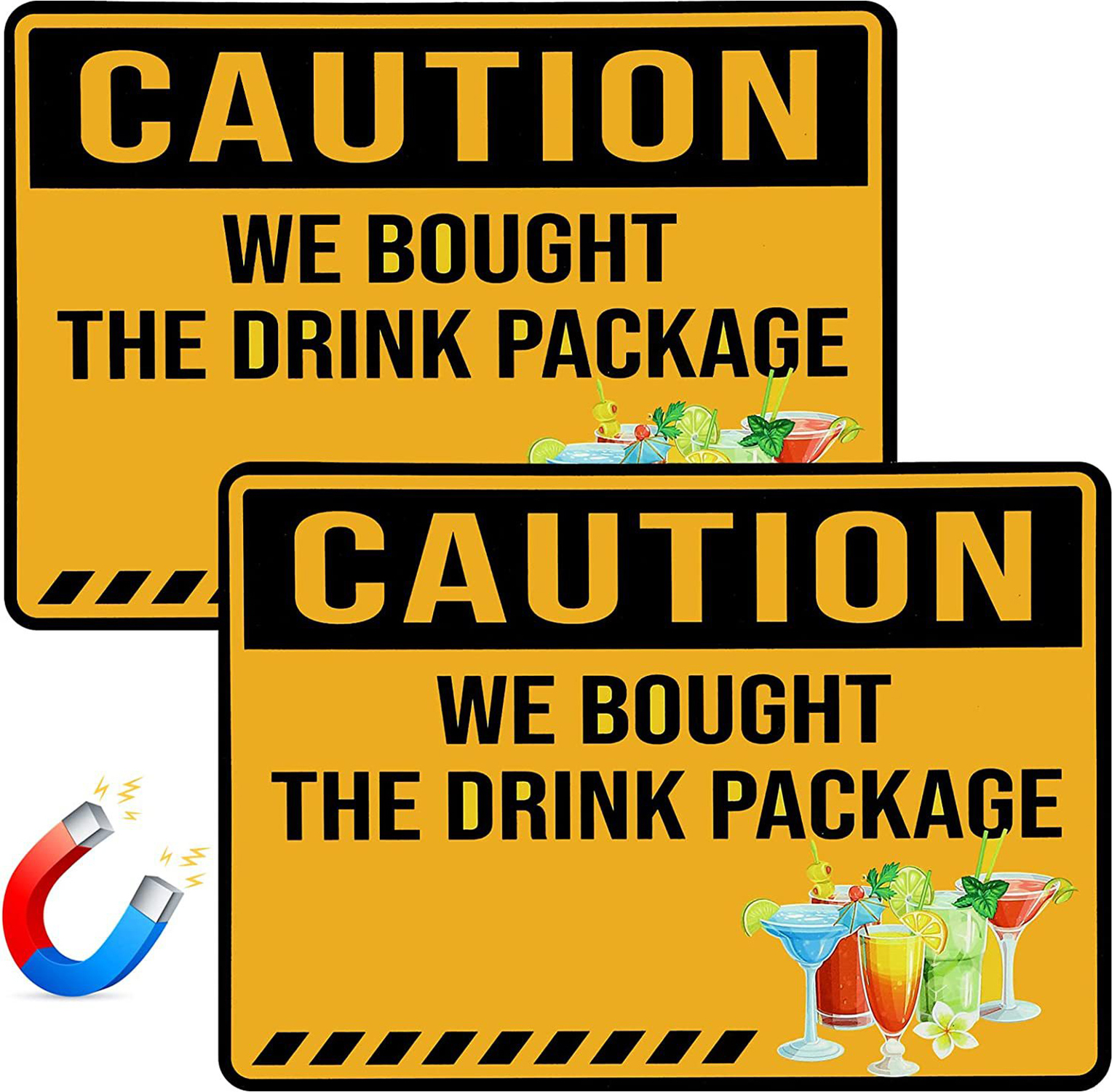 Stuttg 2PCS Magnetic Stickers Lustige magnetische Kreuzfahrttürdekorationen 'Wir kauften das Getränkebereich "Paket" für Karnevalskreuzfahrten 3745406@Stuttg