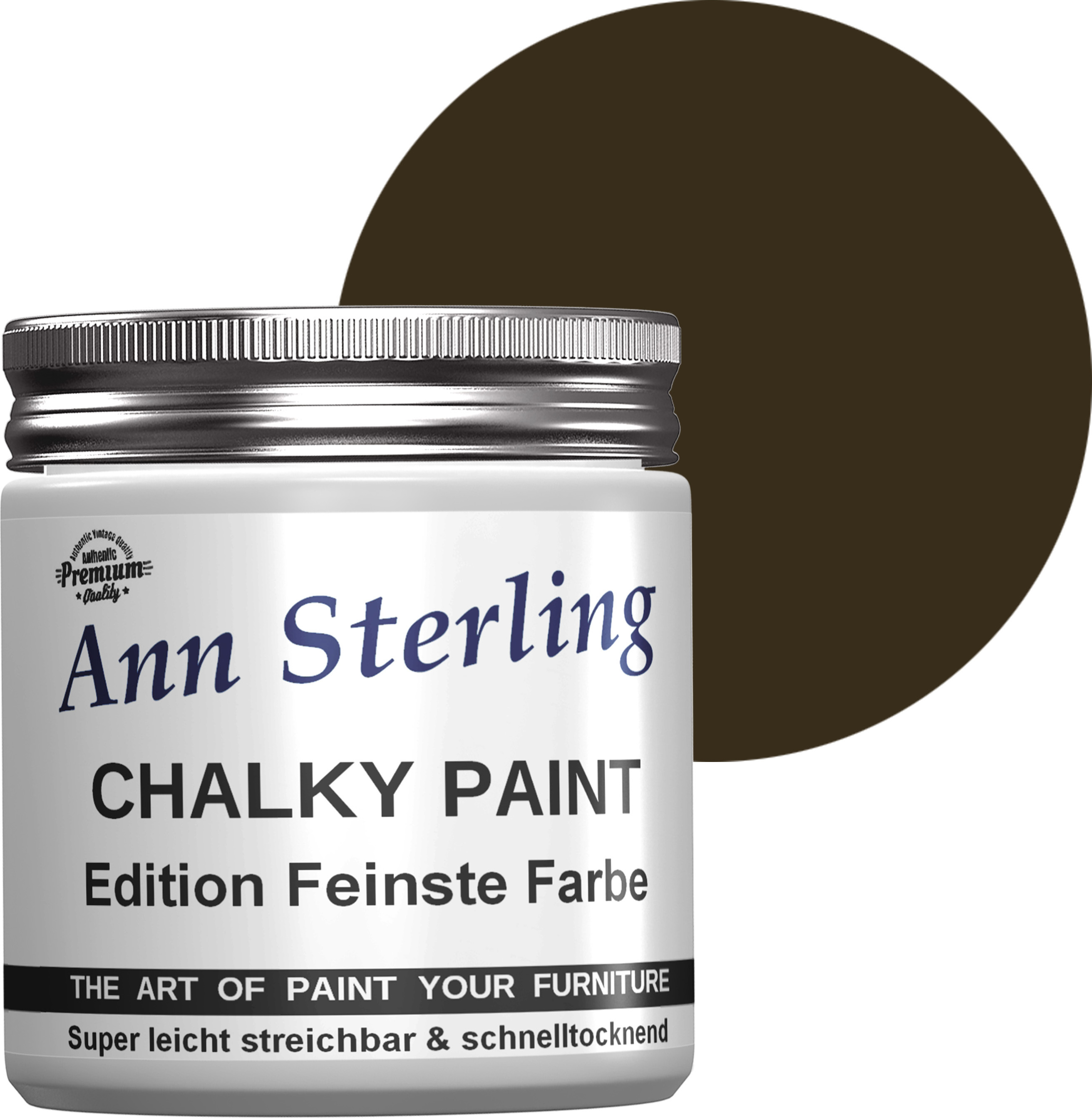 Farbmanufaktur Contura Berkemeier Ann Sterling Kreidefarbe Shabby Chic Farbe: 250ml. Lack Chalky Paint - Schokolade