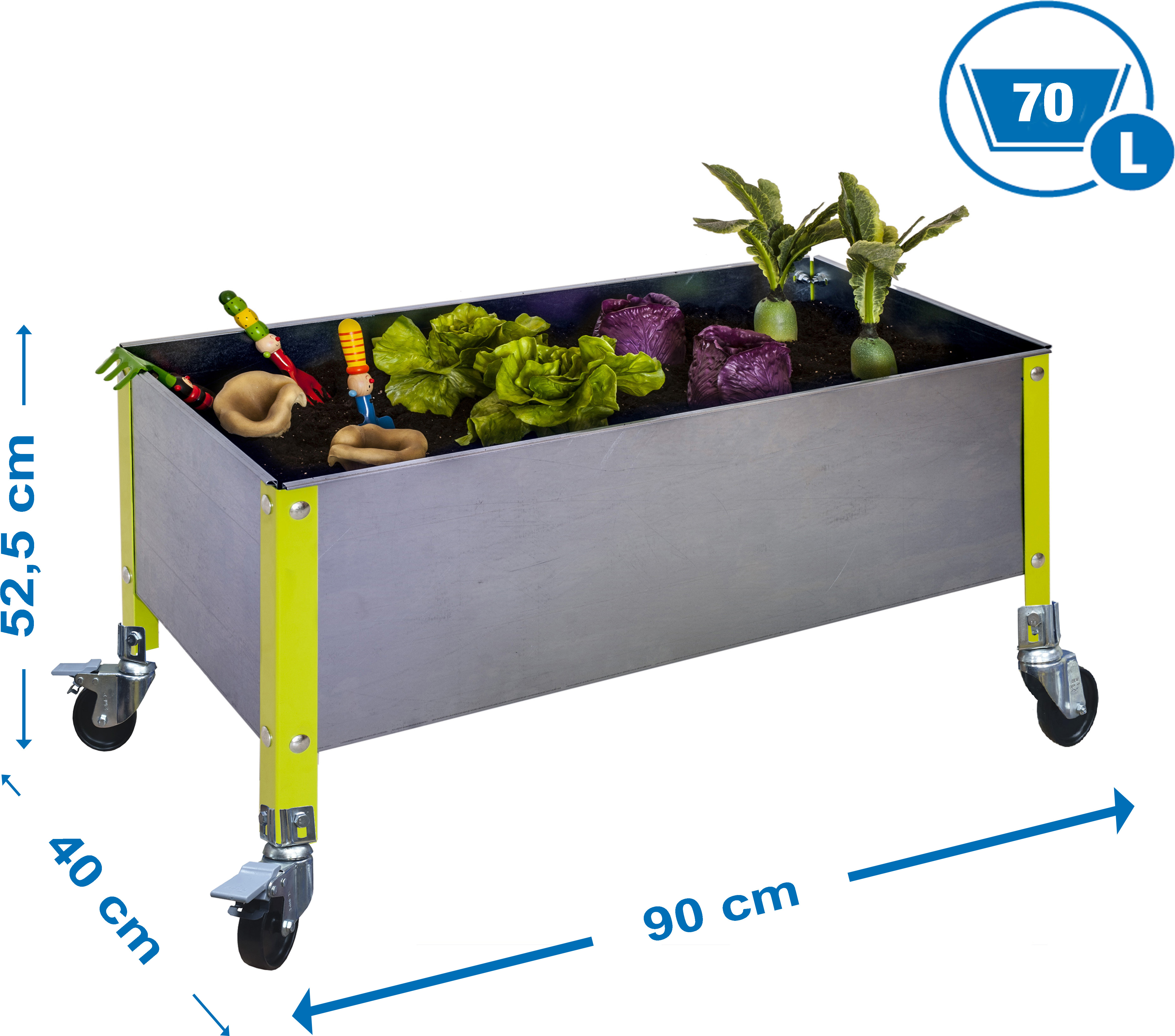 Simonrack Hochbeet SIMONGARDEN URBAN Metall grün, silber rechteckig 90,0 x 48,5 cm