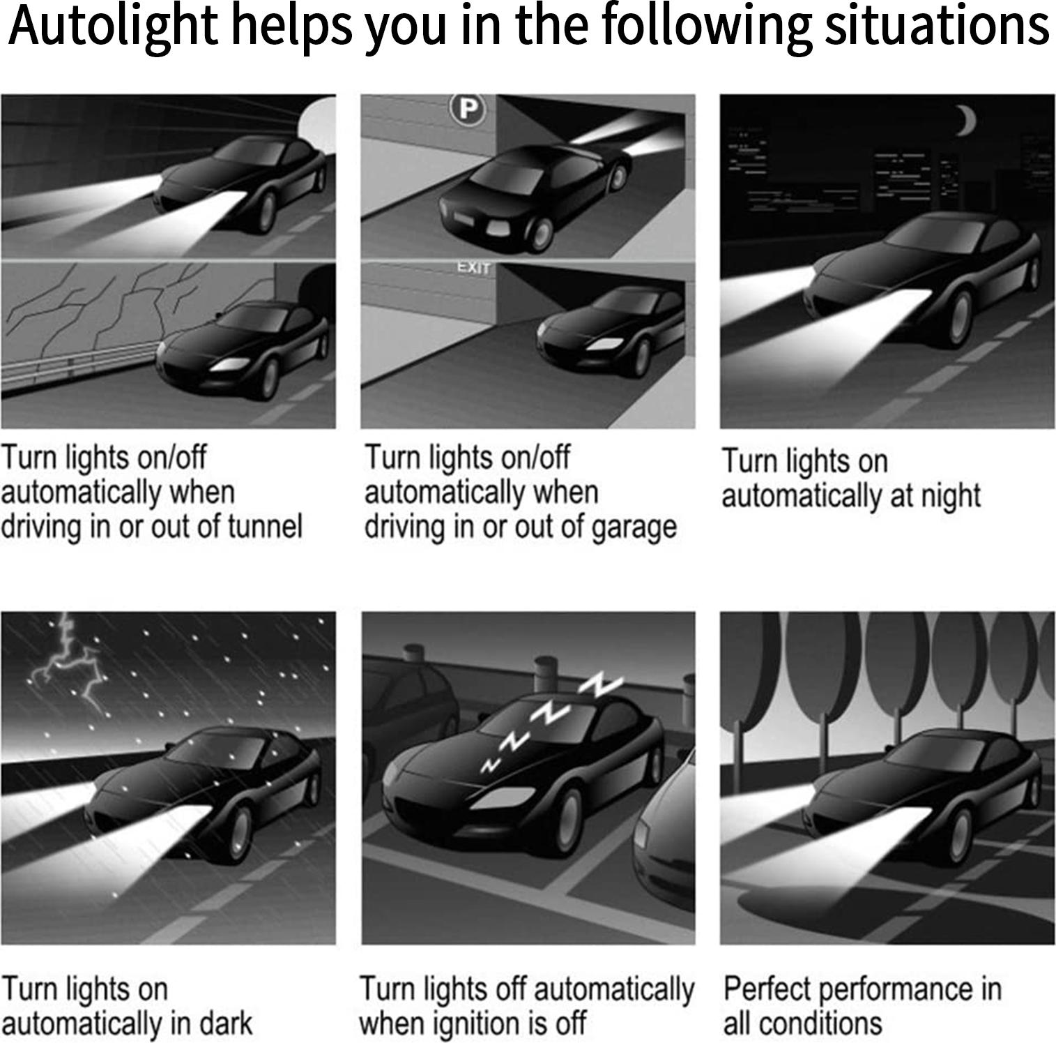 Gistuch Auto -Auto -Licht -Sensorsystem steuern die Lichter automatisch für 12 V um 12 V