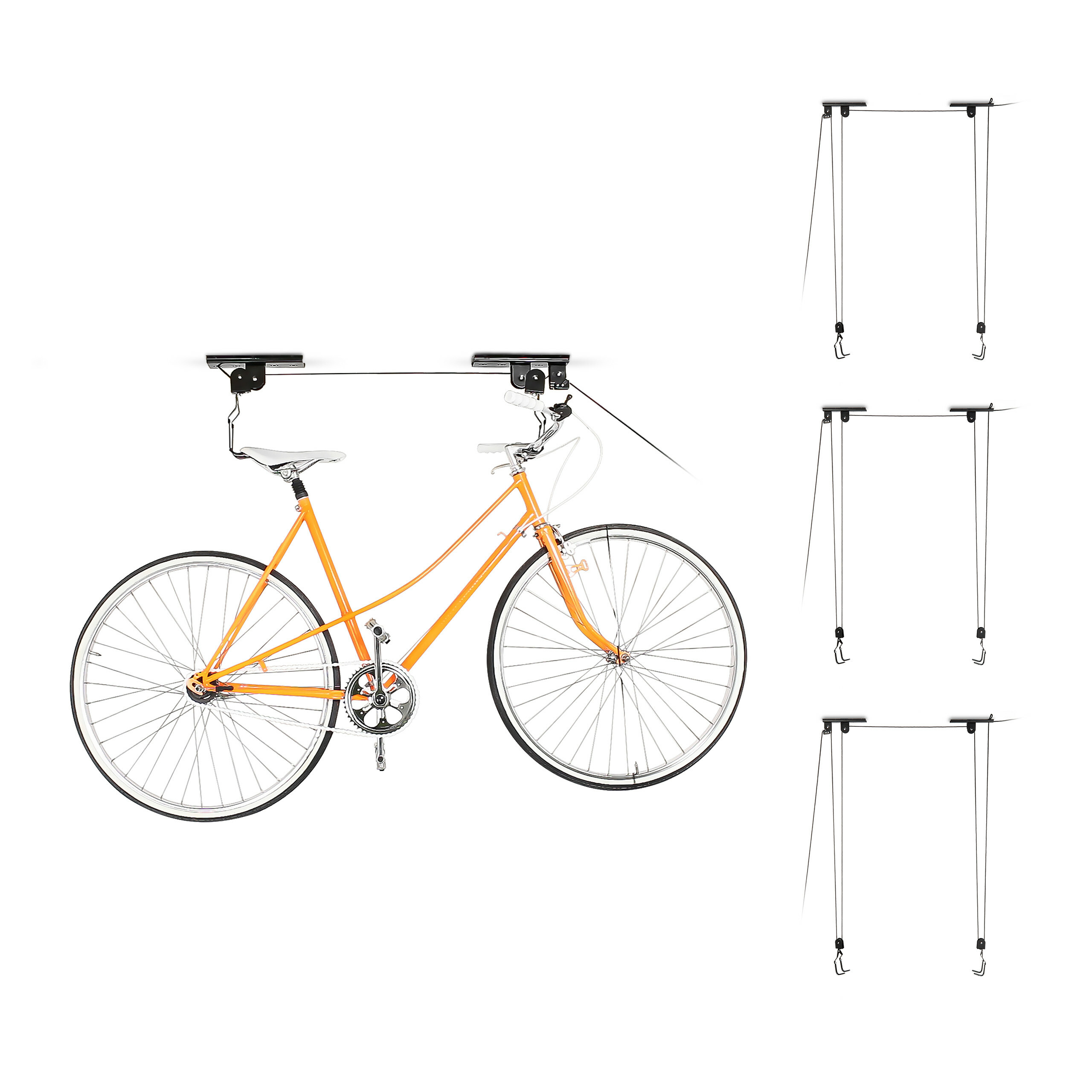 4er Set Fahrradlift Fahrradaufzug Fahrradhalter Fahrradlifter Decke 4 Fahrräder 