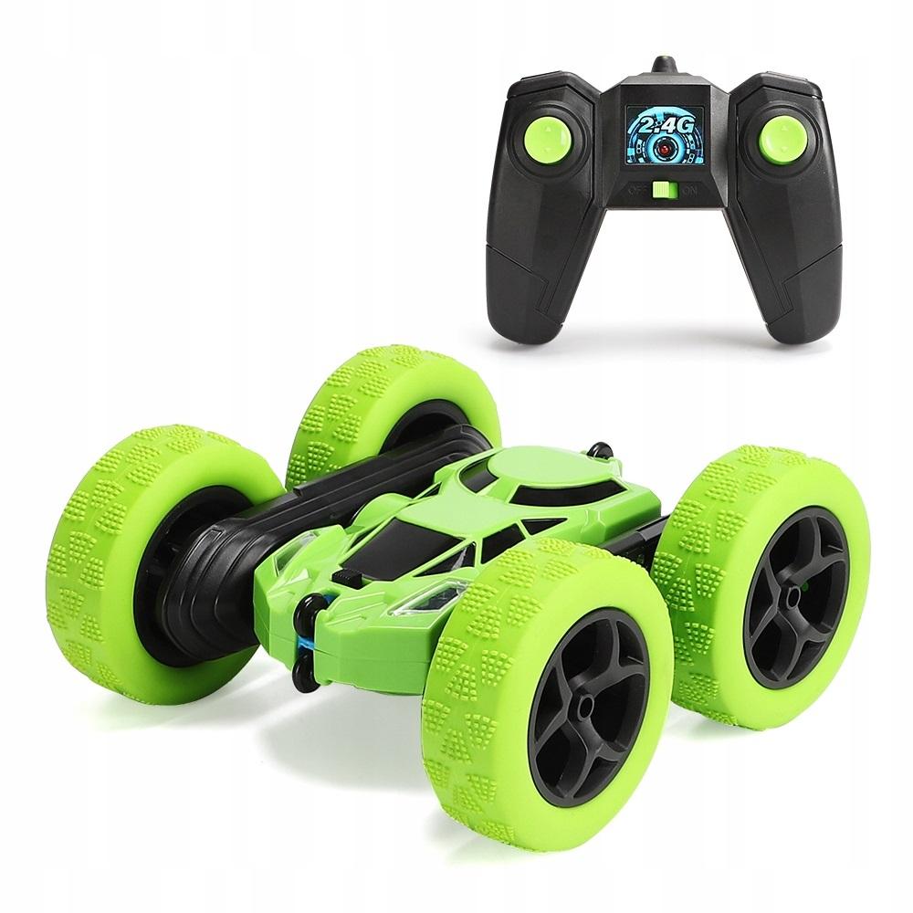 ZREE Doppelseitiges Stuntfahrzeug Ferngesteuertes RC Auto 4WD Stunt Car 2.4 GHz Allrad Offroader Elektrofahrzeug, Geschenk für Kinder Jungen Grun TY0788