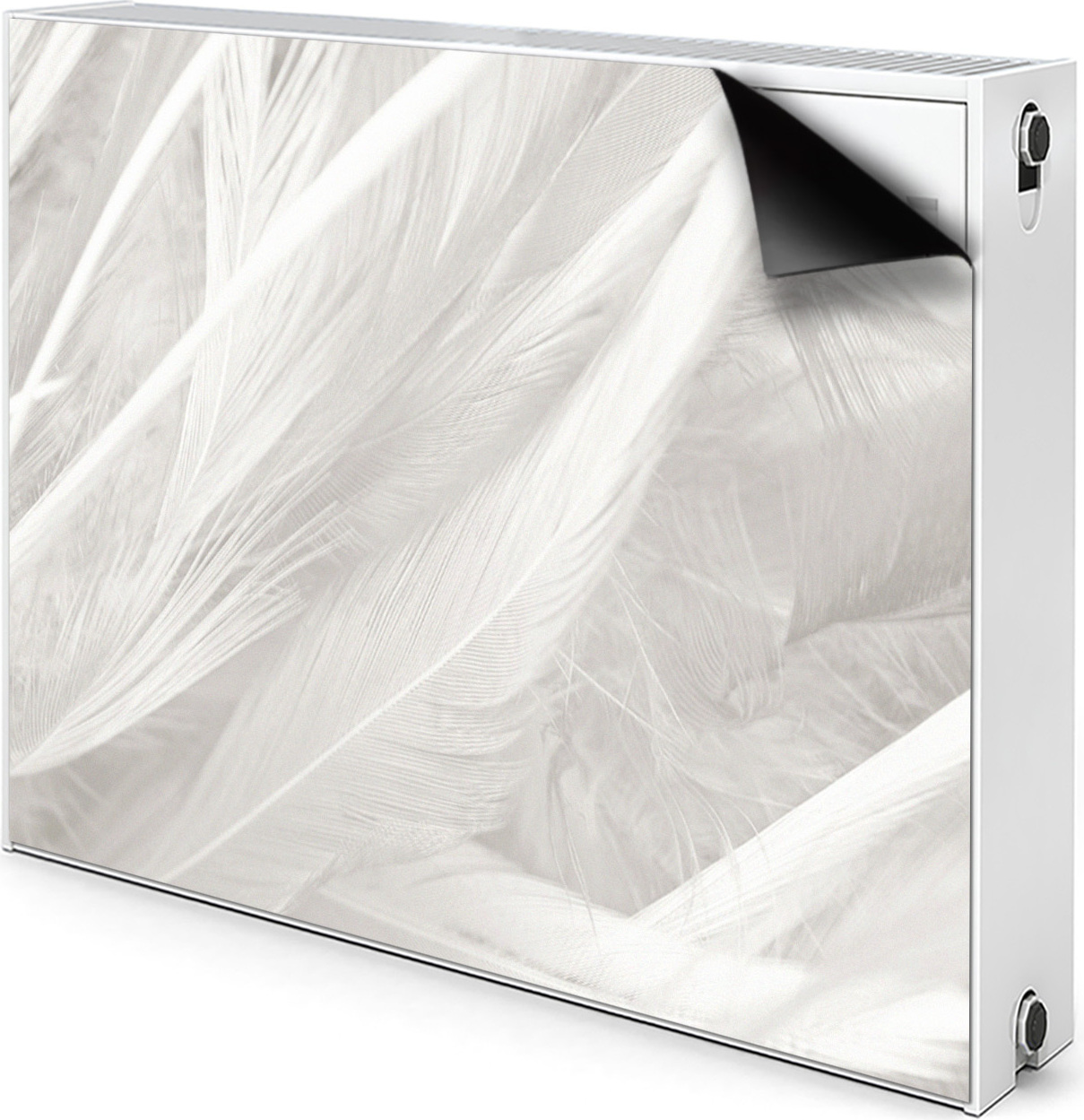 Decormat Magnet Verkleidung Abdeckung Heizkörperabdeckung Heizkörperabdeckung 90x60 cm - Schön, Weiß, Federn 010220260040000012472