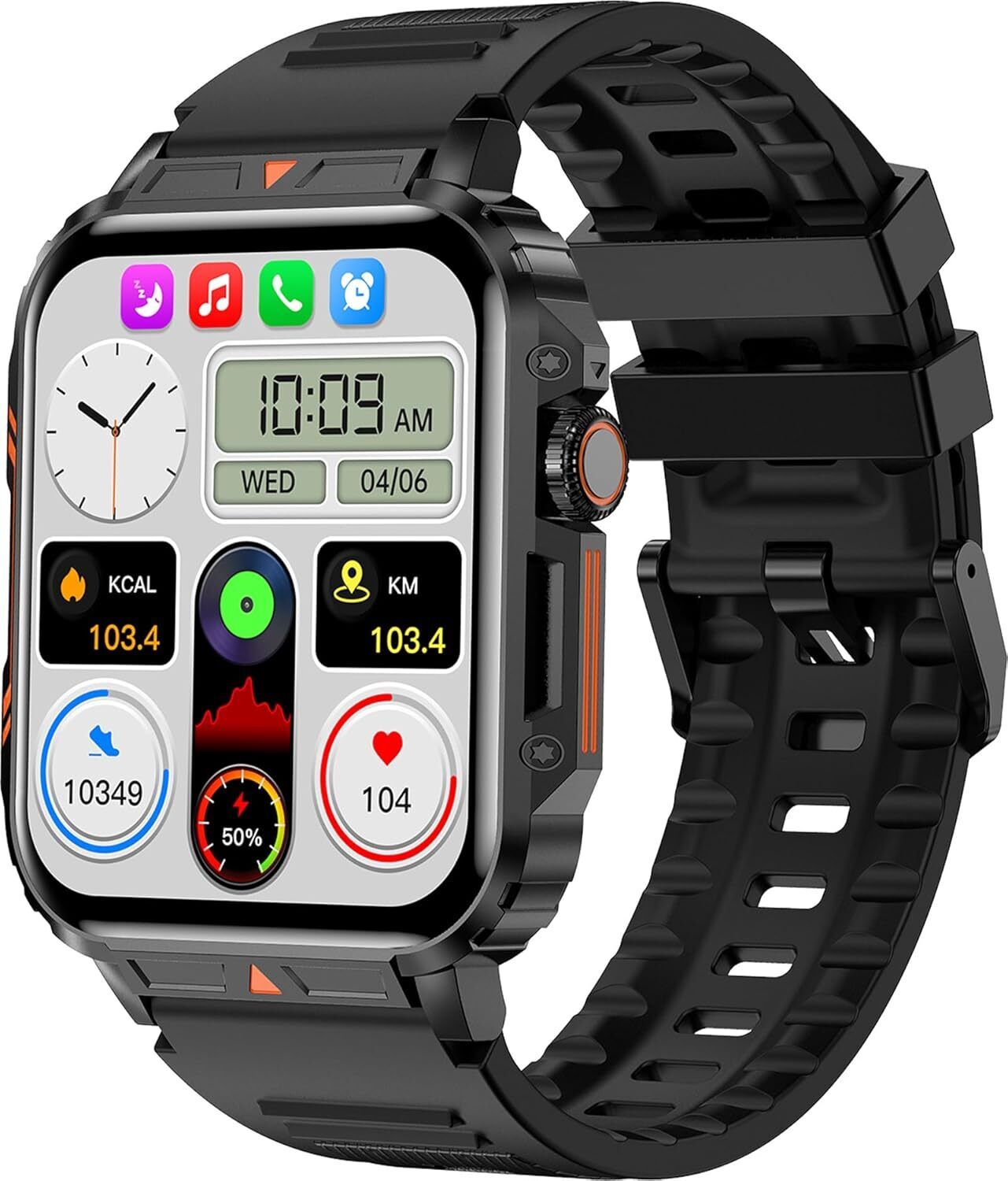 findtime Praktische Gesundheitsuhr mit Telefonfunktion Herzfrequenz Schlafüberwachung Blutdruckmessung Schrittzähler Kalorien 100+ Sportmodi Fitness Tracker