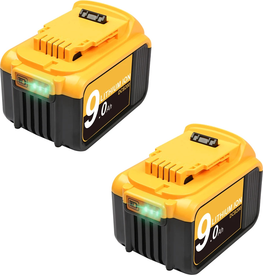20V lítium-iónová náhradná batéria, vysoká kapacita 9000 mAh, kompatibilná s náradím DEWALT, 2 batérie 9000
