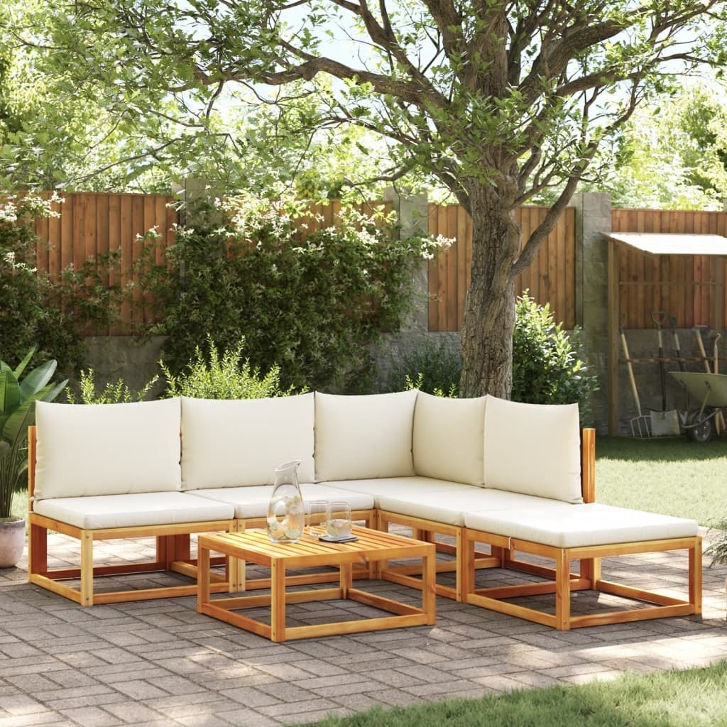 vidaXL "2026 Promotion" 6-tlg. Gartensofa-Set mit Kissen - Holz Akazie & Rattan - Gartenmöbelset CC13694 LL0000299053-VDLL-MEUBLE251219