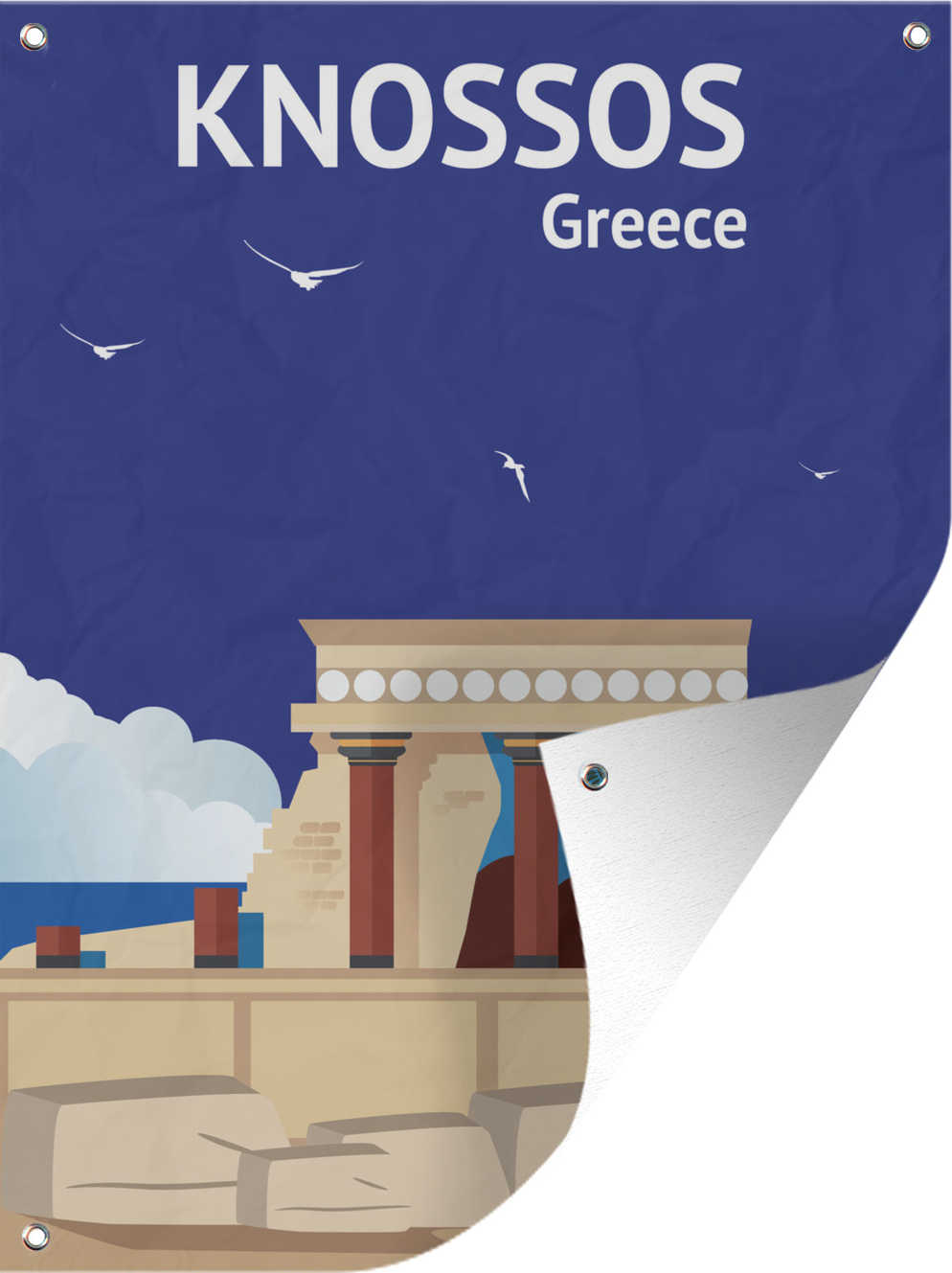 MuchoWow® 60x80 cm Outdoor-Poster Gartendeko Sichtschutz Garten Poster für den Garten Eine Illustration aus Knossos auf Kreta 133|1348662