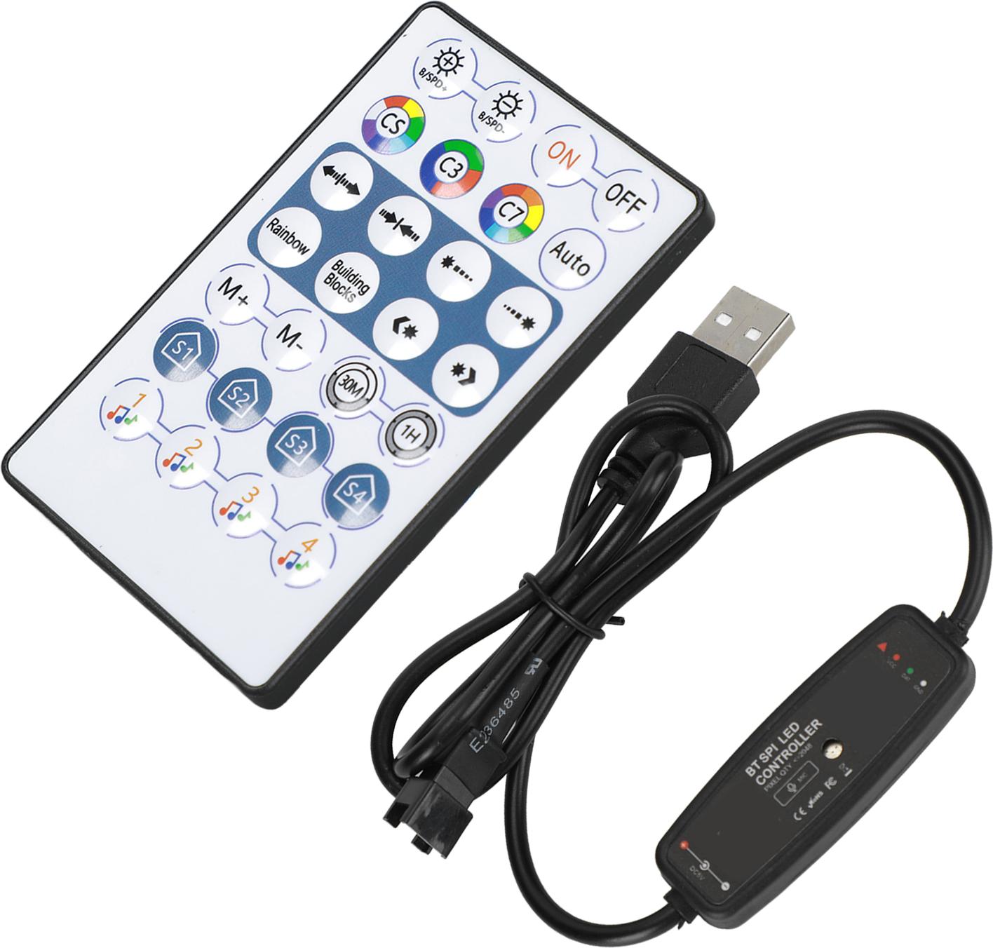 Bezdrôtový ovládač Bluetooth RGB LED pásov s diaľkovým ovládaním USB Dream Color Music Mode pre 5V svetelné pásy