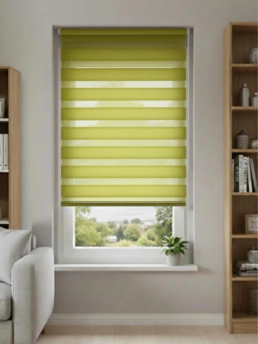 Shopper Doppelrollo Klemmfix Ohne Bohren Duo Rollo 100 x 150cm Hellgrün Seitenzug Kette