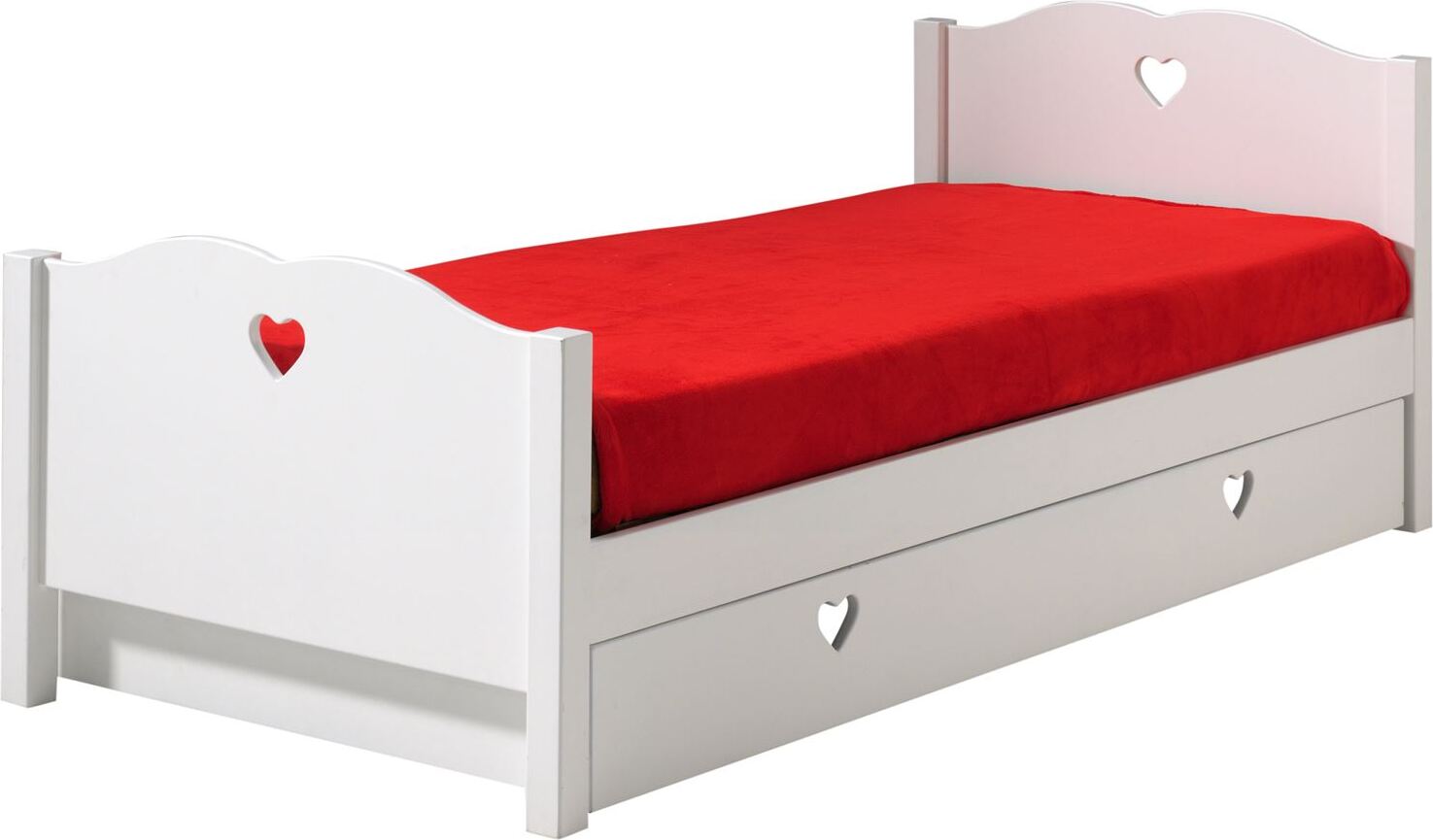 Einzelbett Kamila 212x96x80 Kinderbett MDF Weiß