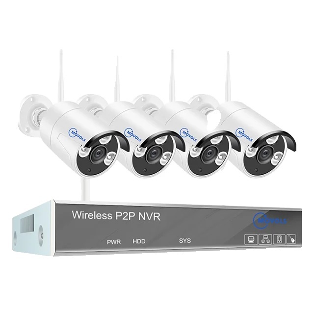 Kamery na sledovanie videa, bezdrôtová sada wifi NVR, inteligentná domáca sada vonkajších kamier na zabezpečenie CCTV, 2T, 4 kamery s 8CH NVR