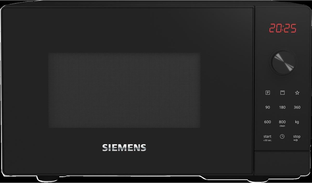 Siemens FE023LMB2 Stojanová mikrovlnná rúra, 800 W, 20 l, hydrolýza, cookControl8, LED osvetlenie, čierna/nerezová oceľ