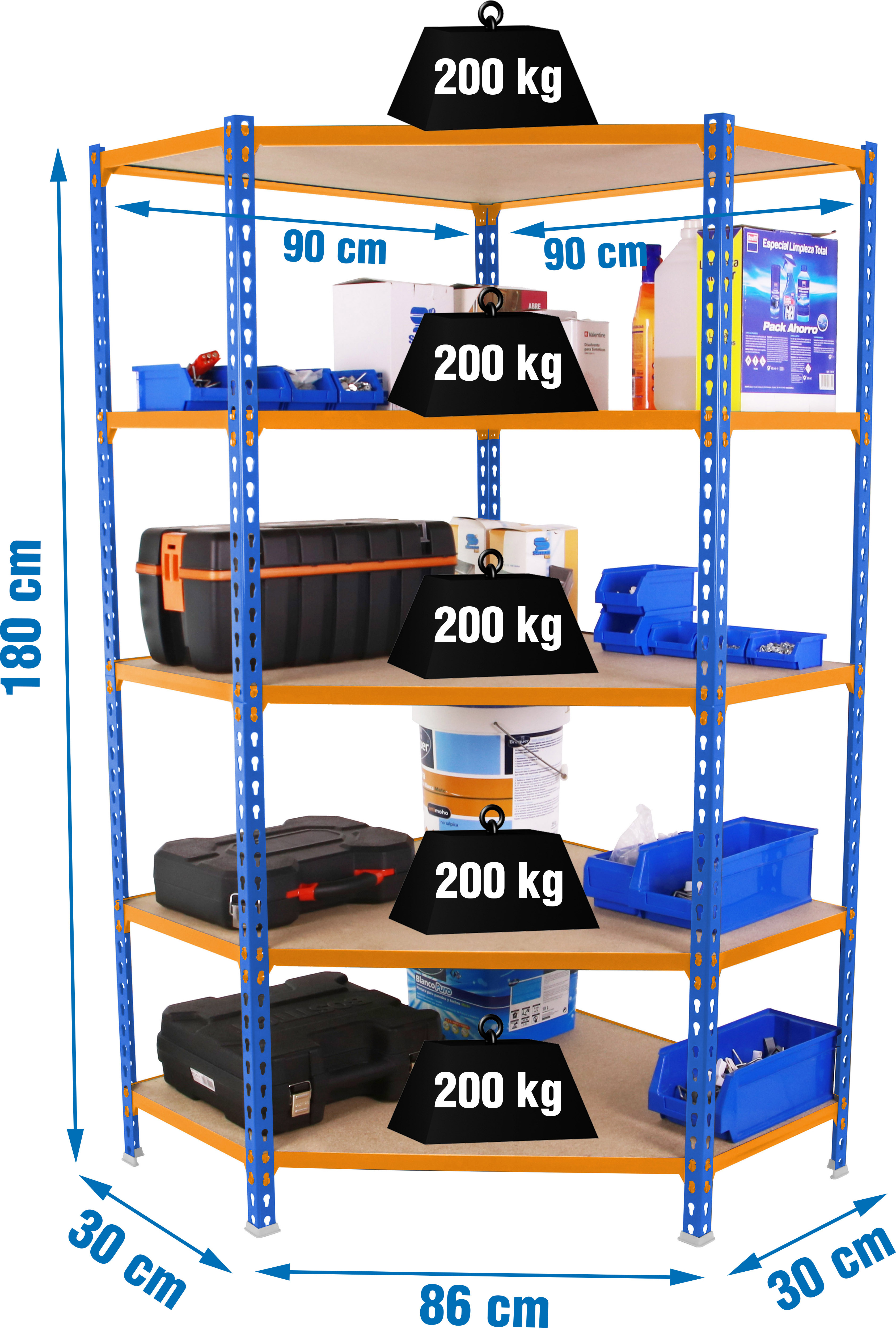 Simonrack Kantenband aus Metall ohne Parafusos MADERCLICK CORNER 5/300 1800 AZ/NA/MAD
