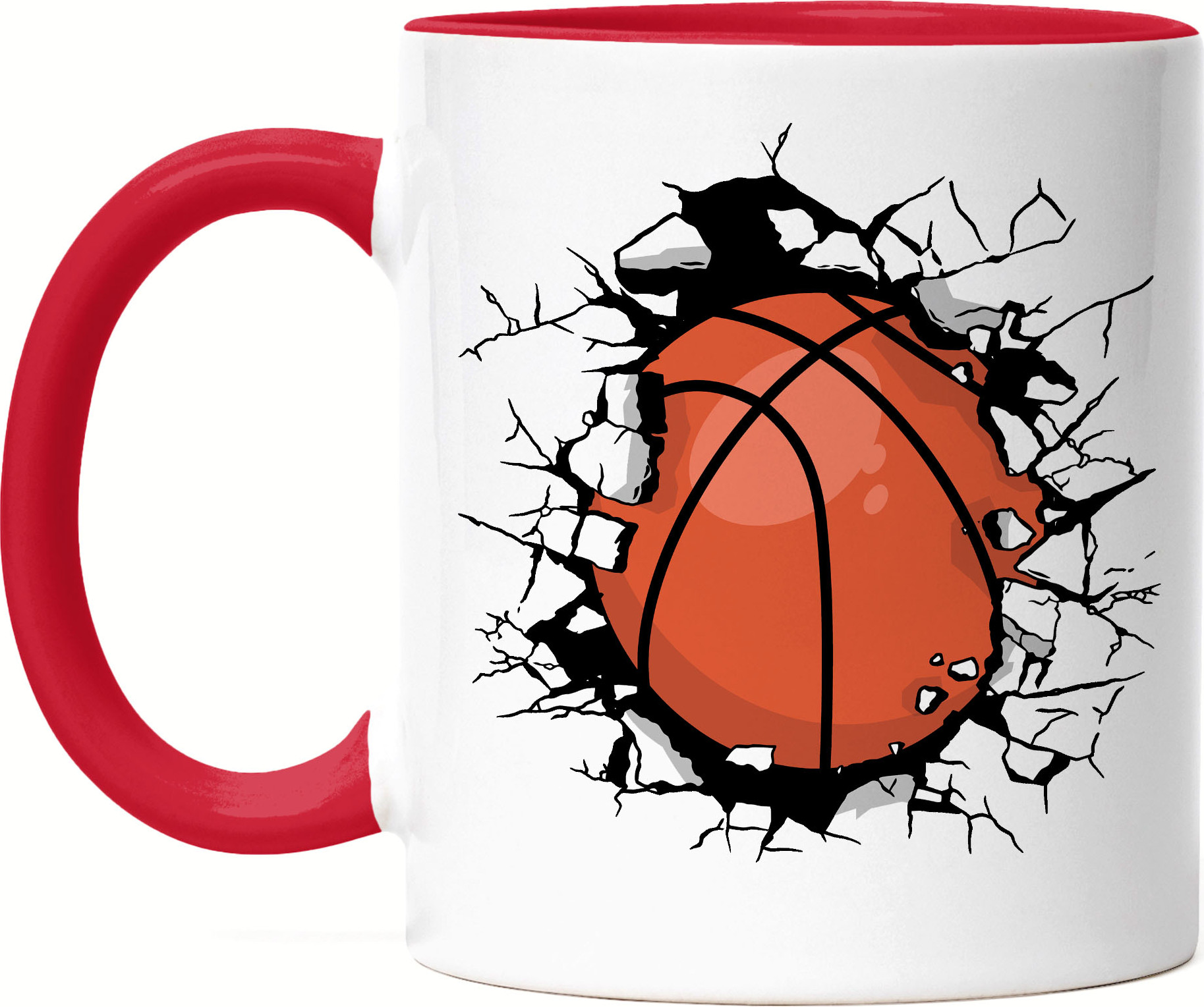 Hey!Print Basketball Tasse Rot Sport Mannschaft Spieler Korb Teamsport Ball Gewinner Ballsport Jersey Team Mannschaftssport HP-1789-T-Rot