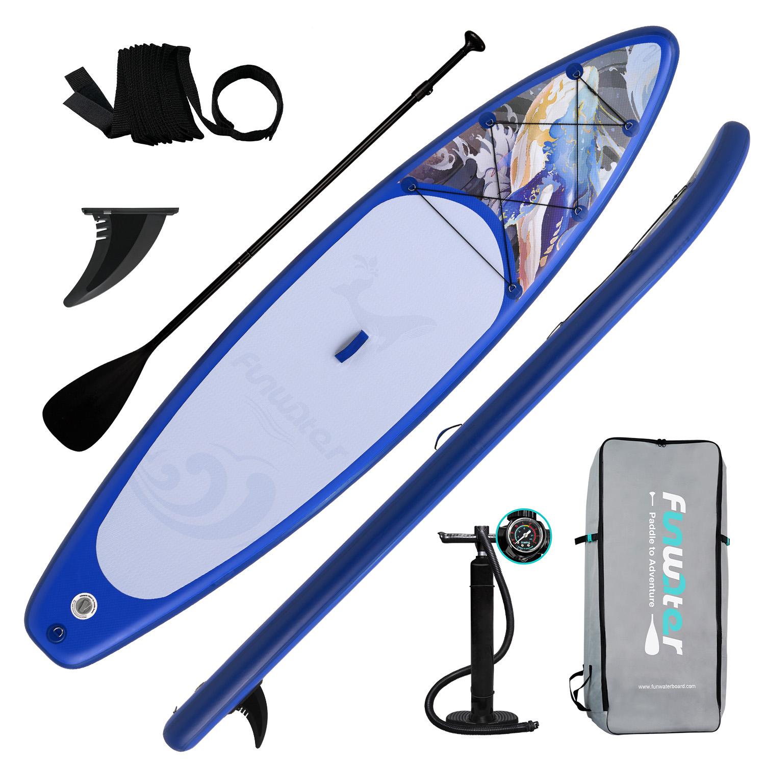 FunWater Stand up paddle Board, SUP Board Set, Stand up Paddle Board, SUP paddle Board, Handpumpe, 350x83x15cm, bis150kg