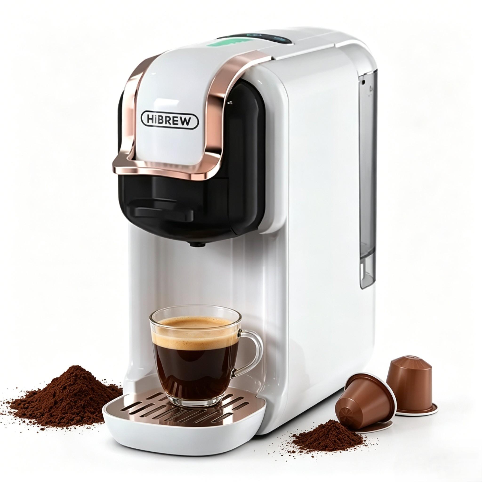 Muvano Kapselmaschine H2B 5-in-1 Kapselmaschine 20 Bar für N-Kapseln/DG/K-Cup/Pads/Pulver, 7 Tassengrößen