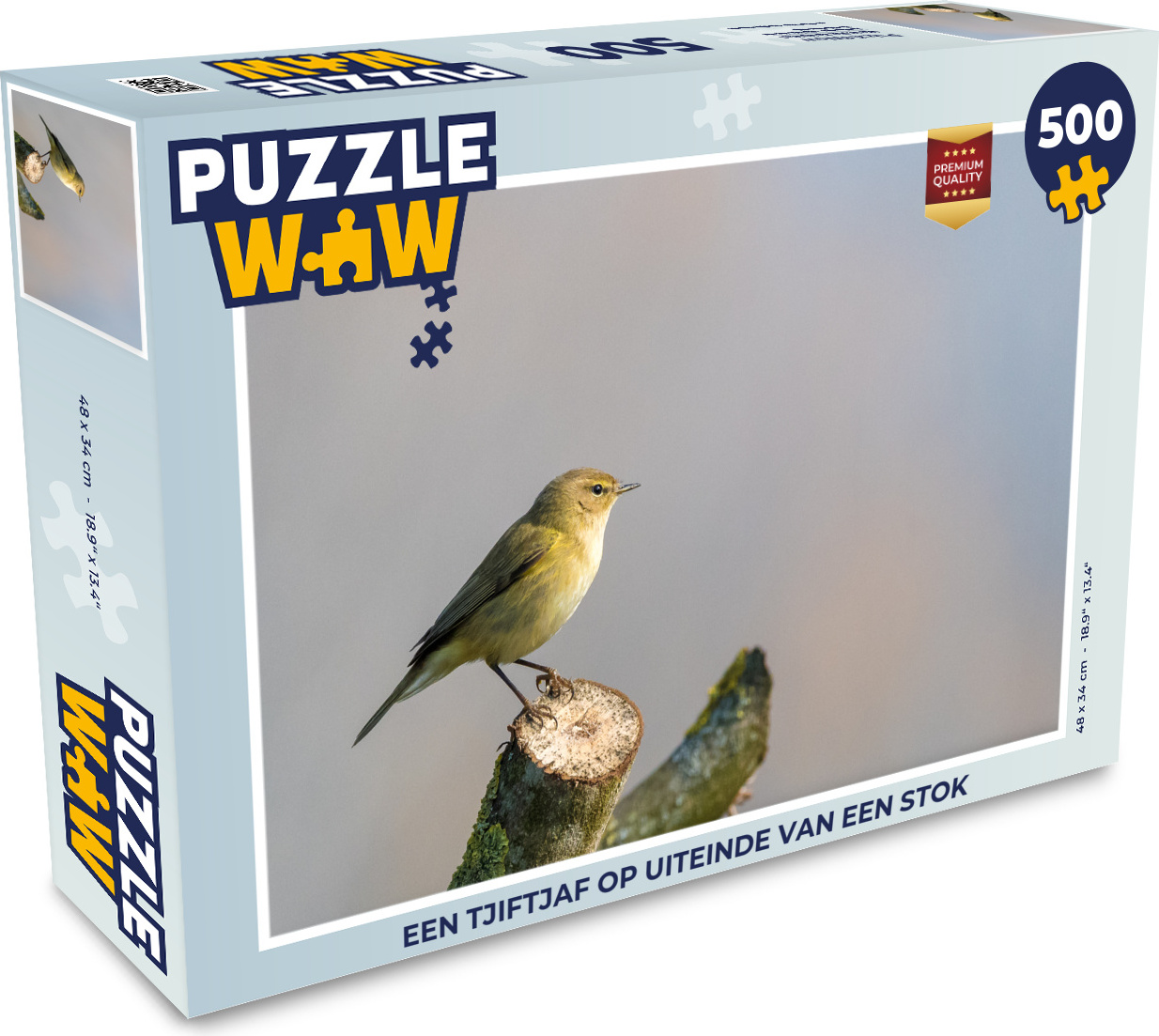 MuchoWow® Puzzle 500 Teile Ein Zilpzalp am Ende eines Stocks - 500 Teile - Kinder - Selberbauen - Puzzlespiele 137|3724679