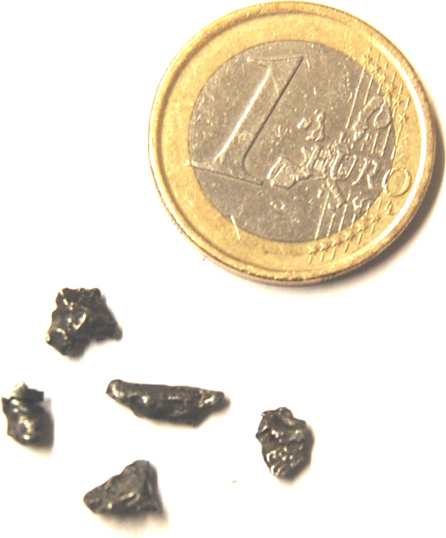 Alexander Voss Echte Eisen-Meteoriten mini, Fundort Argentinien, 5 Stück, mit Zertifikat