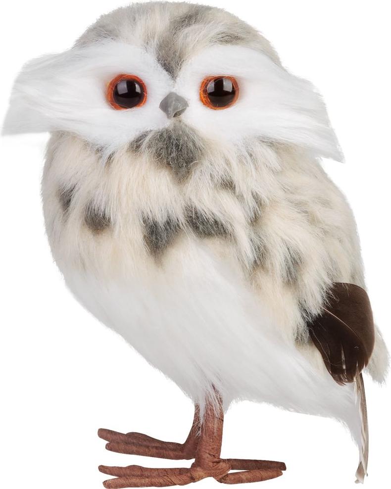 Magichome vianoce Eule MagicHome Weihnachten, creme mit Punkten, 7x9x15,5 cm