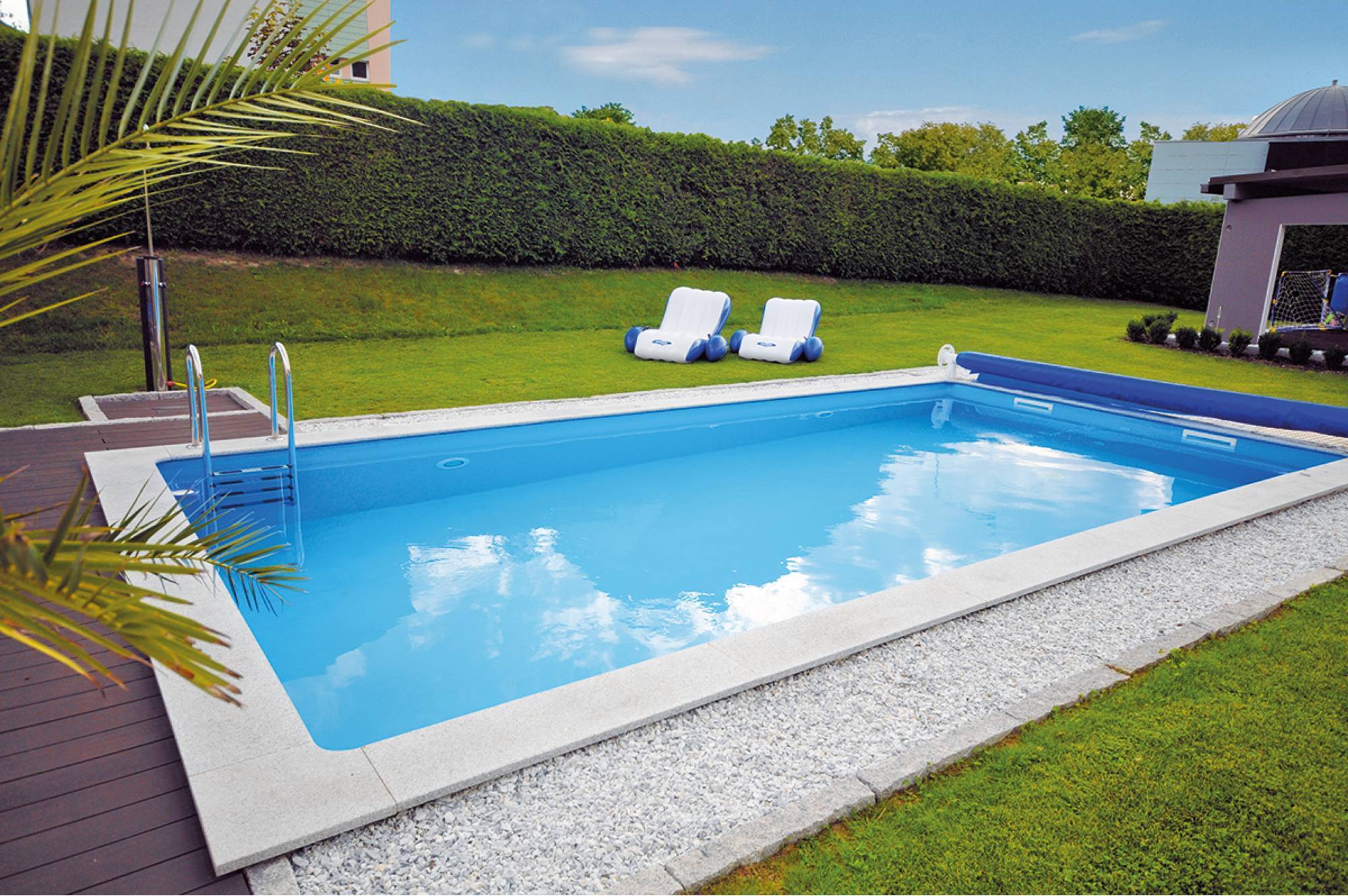 KWAD Styropor Pool All Inklusiv mit Edelstahlleiter KWAD Styropor Pool Set All Inklusiv mit Edelstahlleiter 8 x 4 x 1,5 m sand