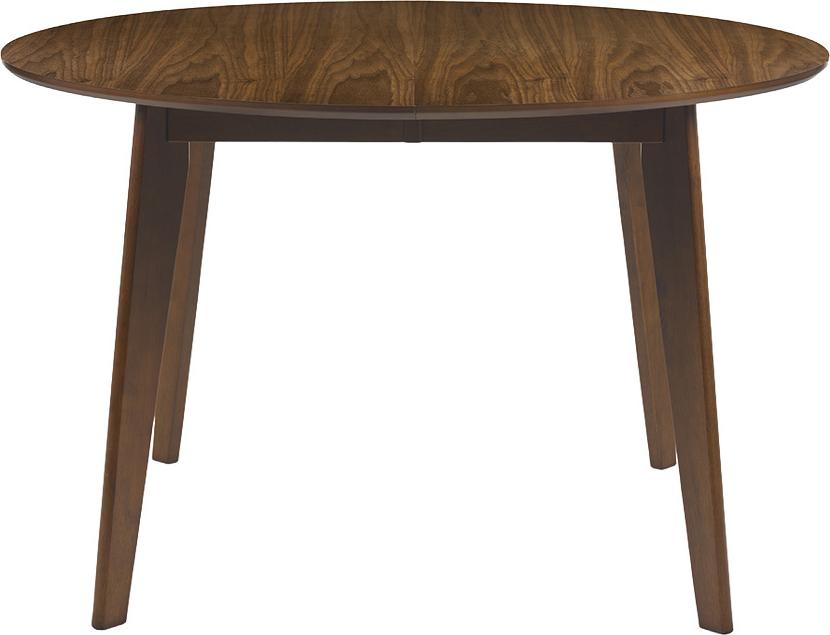 Miliboo - Runder ausziehbarer Esstisch in Walnussfinish L120-150 cm LEENA