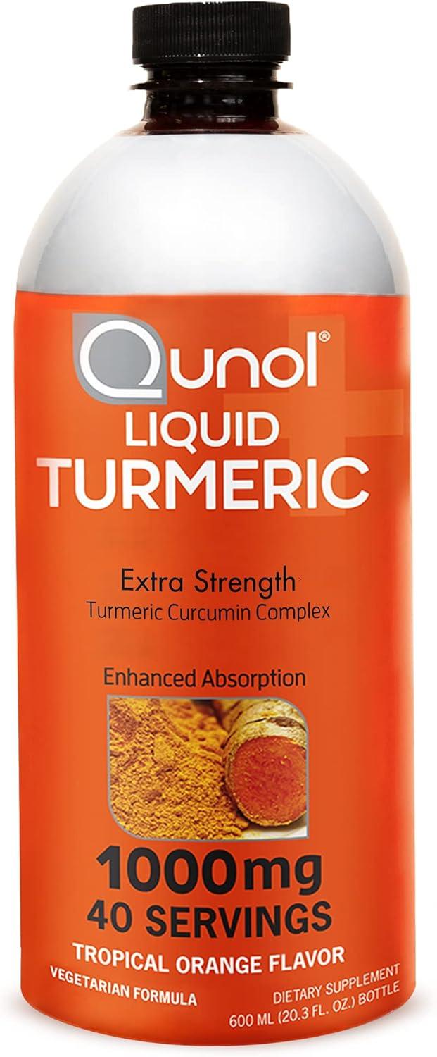 Qunol Flüssiges Kurkuma Extra Stärke – 1000 mg Tropische Orange (600 ml)