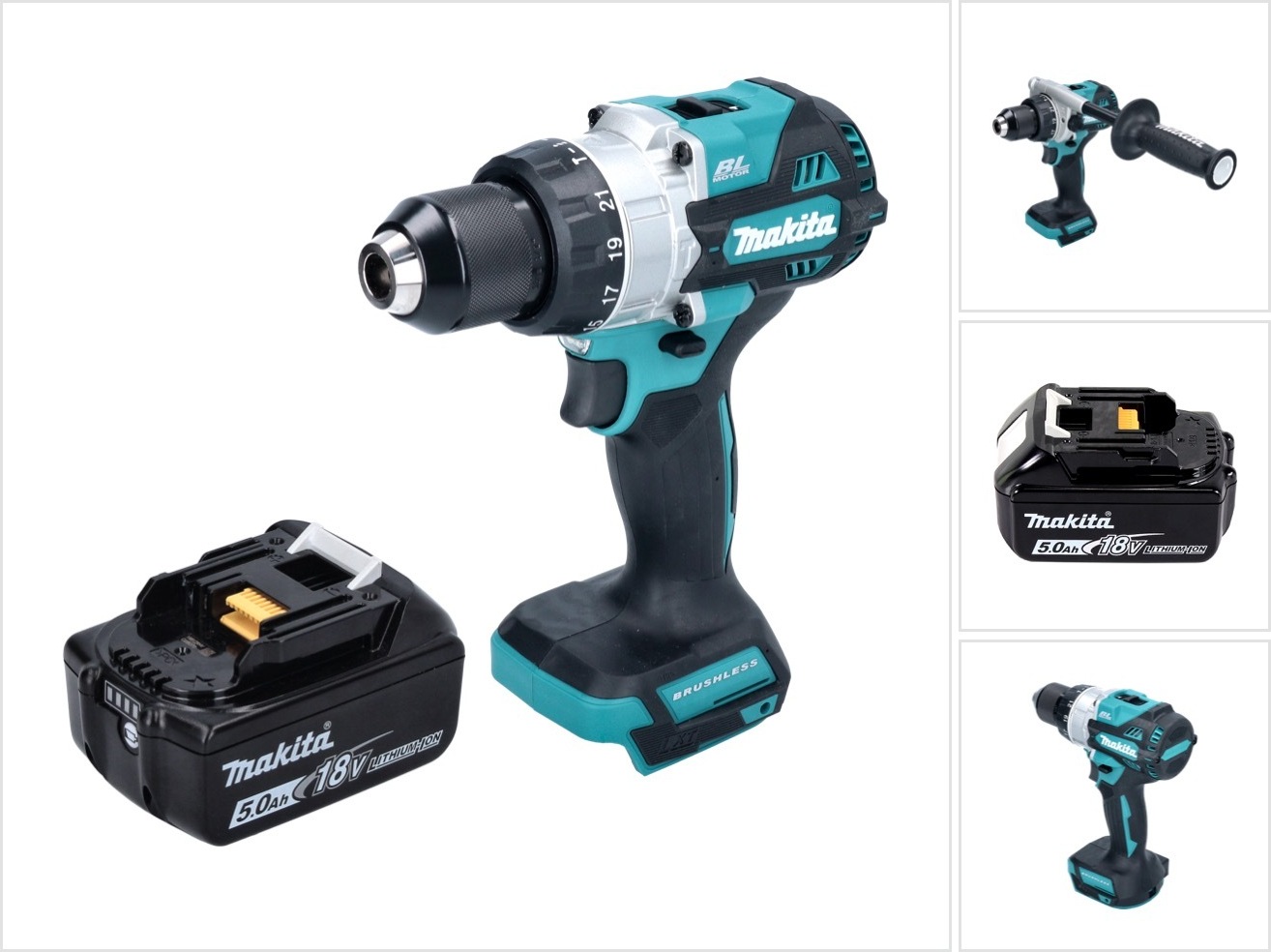 Akumulátorová príklepová vŕtačka Makita DHP 486 T1 18 V 130 Nm bez kefiek + 1x akumulátor 5,0 Ah - bez nabíjačky