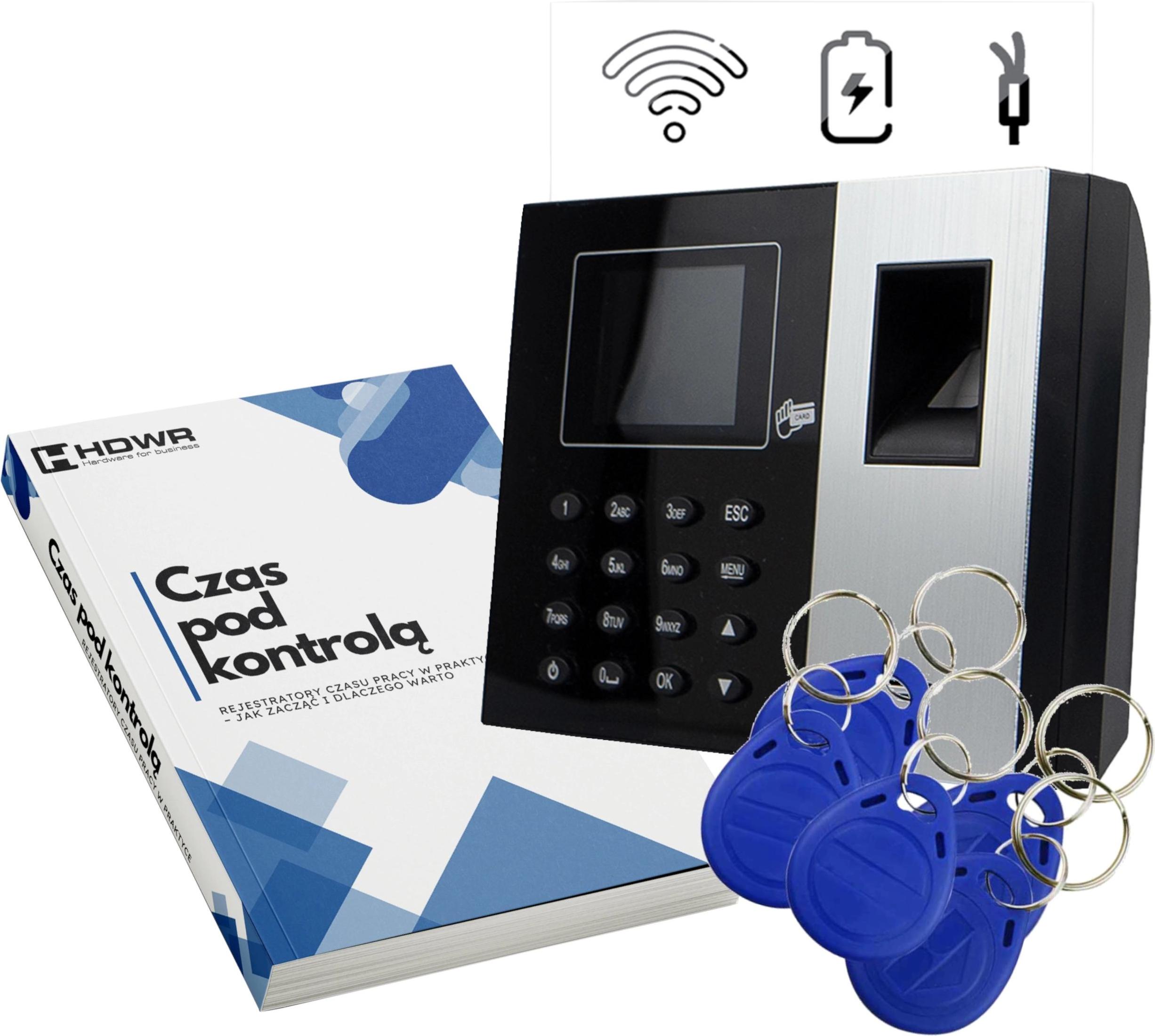 HDWR Global Arbeitszeiterfassung USB, WiFi, WEB, P2P, IC Wiegand, LAN, 125 kHz und 13,56 mHz + 10 RFID-Karten 13,56 mHz + EBOOK "Arbeitszeit im Griff"