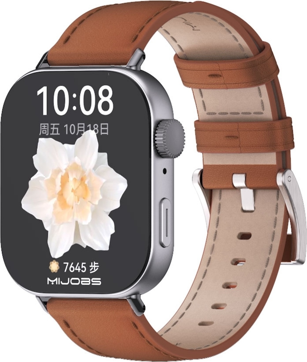 Pre Huawei Watch Fit 3 Originálny kožený dizajn Smart Watch Arm Band Brown