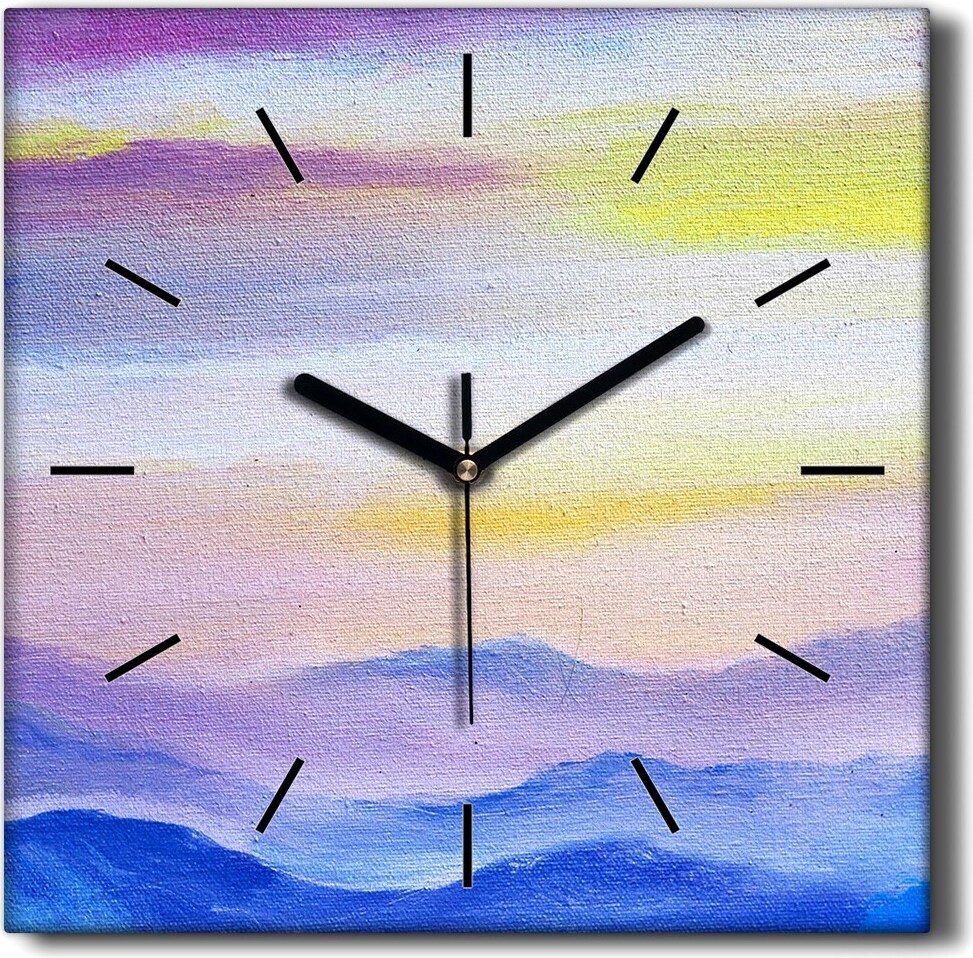 Coloray Hodiny Unikátní 30x30 cm Tiché hodiny Pro obývací pokoj a kuchy Nástnné hodiny Plátno erné ruiky hodin - Moe mrak
