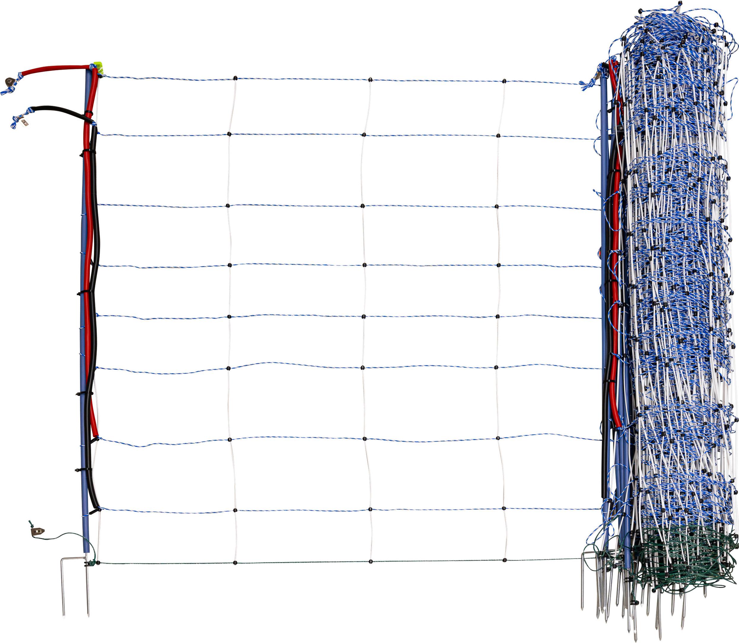Kerbl TitanNet Premium Vario,50m,+/- weiß/blau, 122 cm, Doppelspitze Wolfsabwehrnetz 27833