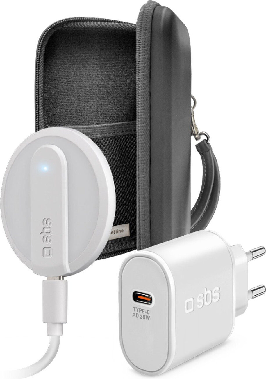SBS Always on Charge KIT Slúchadlá, smartfón, smart hodinky Biele USB bezdrôtové nabíjanie Rýchle nabíjanie vo vnútri