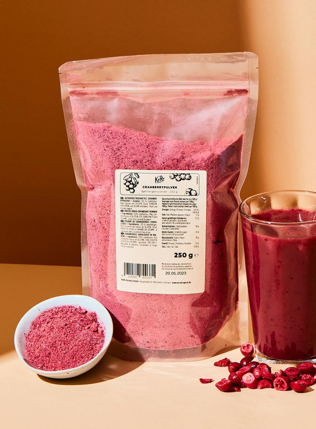 KoRo | Gefriergetrocknetes Cranberrypulver 250 g PULVER_015